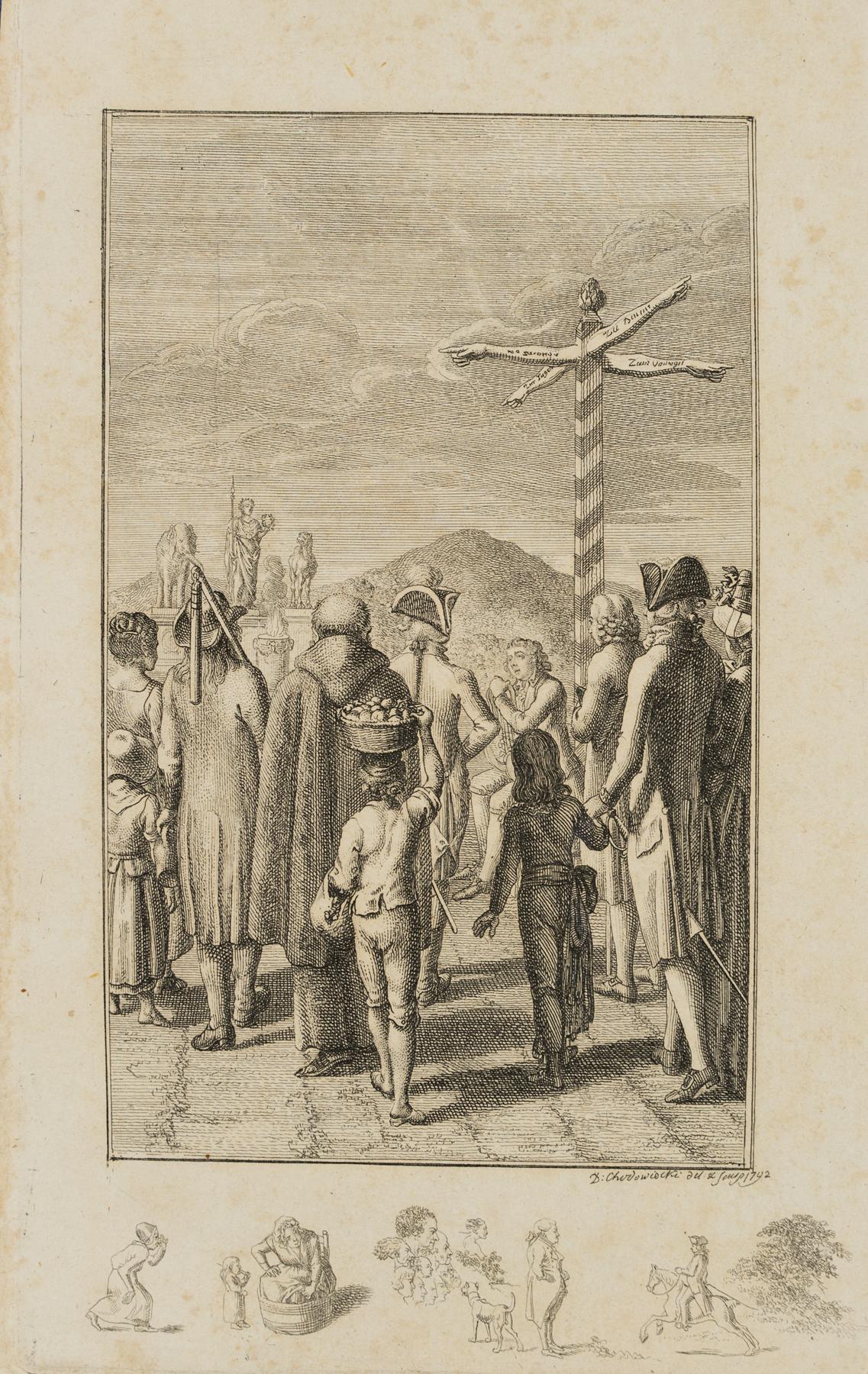 Der Dichter am Wegkreuz zur Tugend