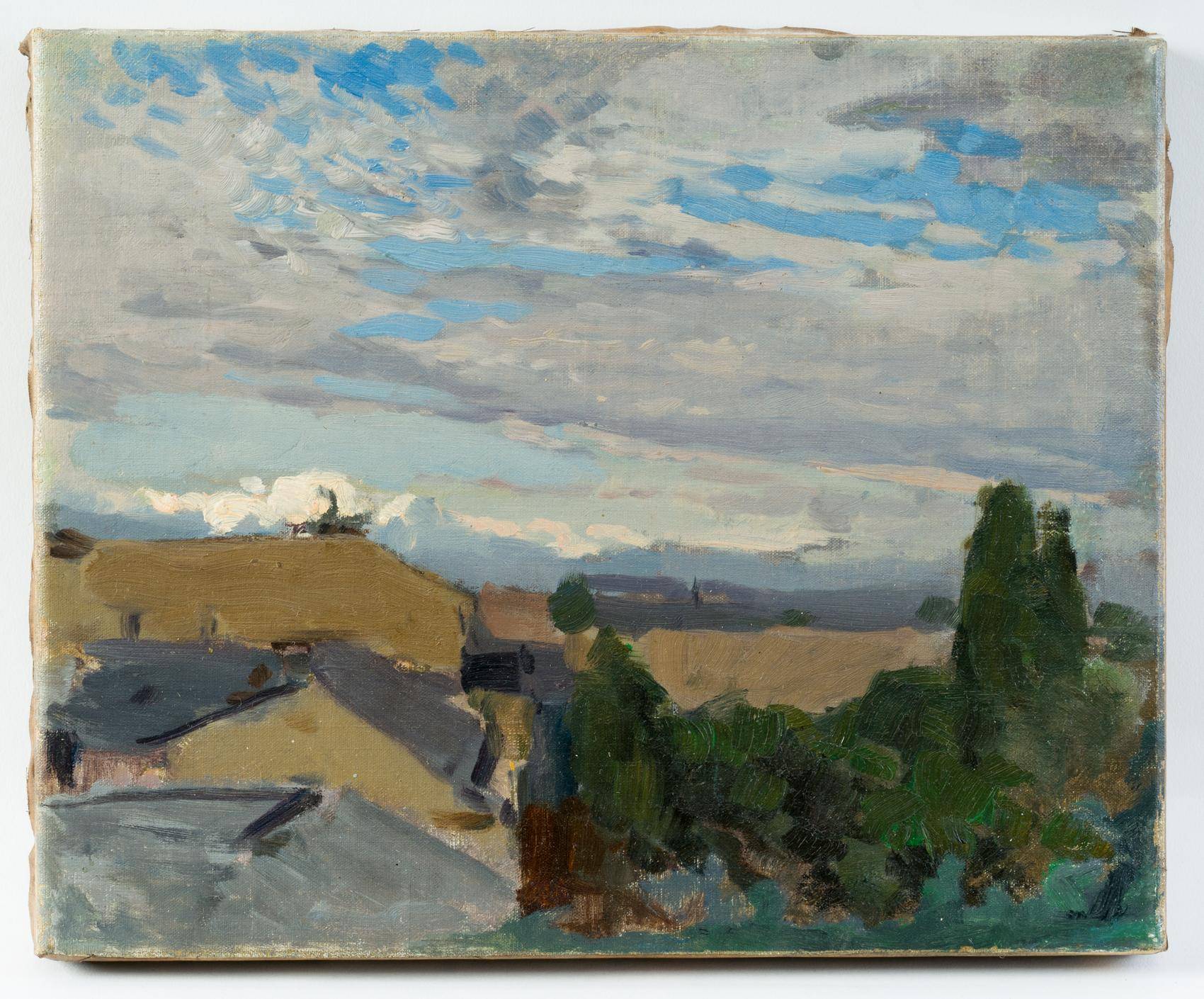 Ortschaft mit Wolkenstudie