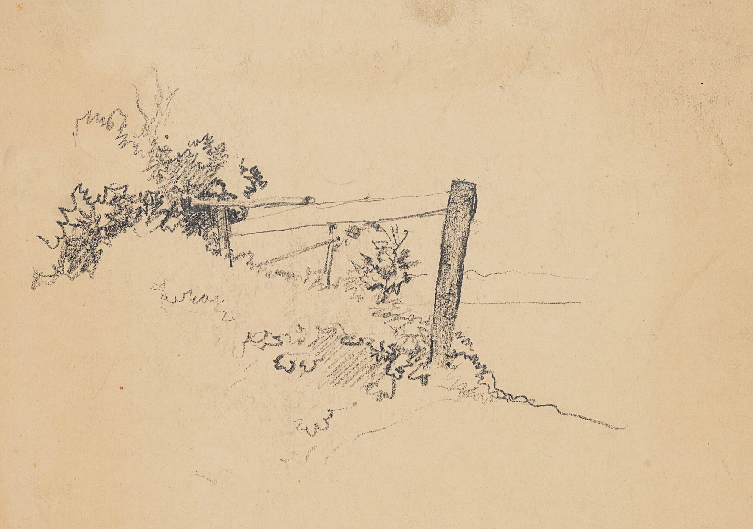 Doppelseitiges Blatt mit Landschaftsskizzen
