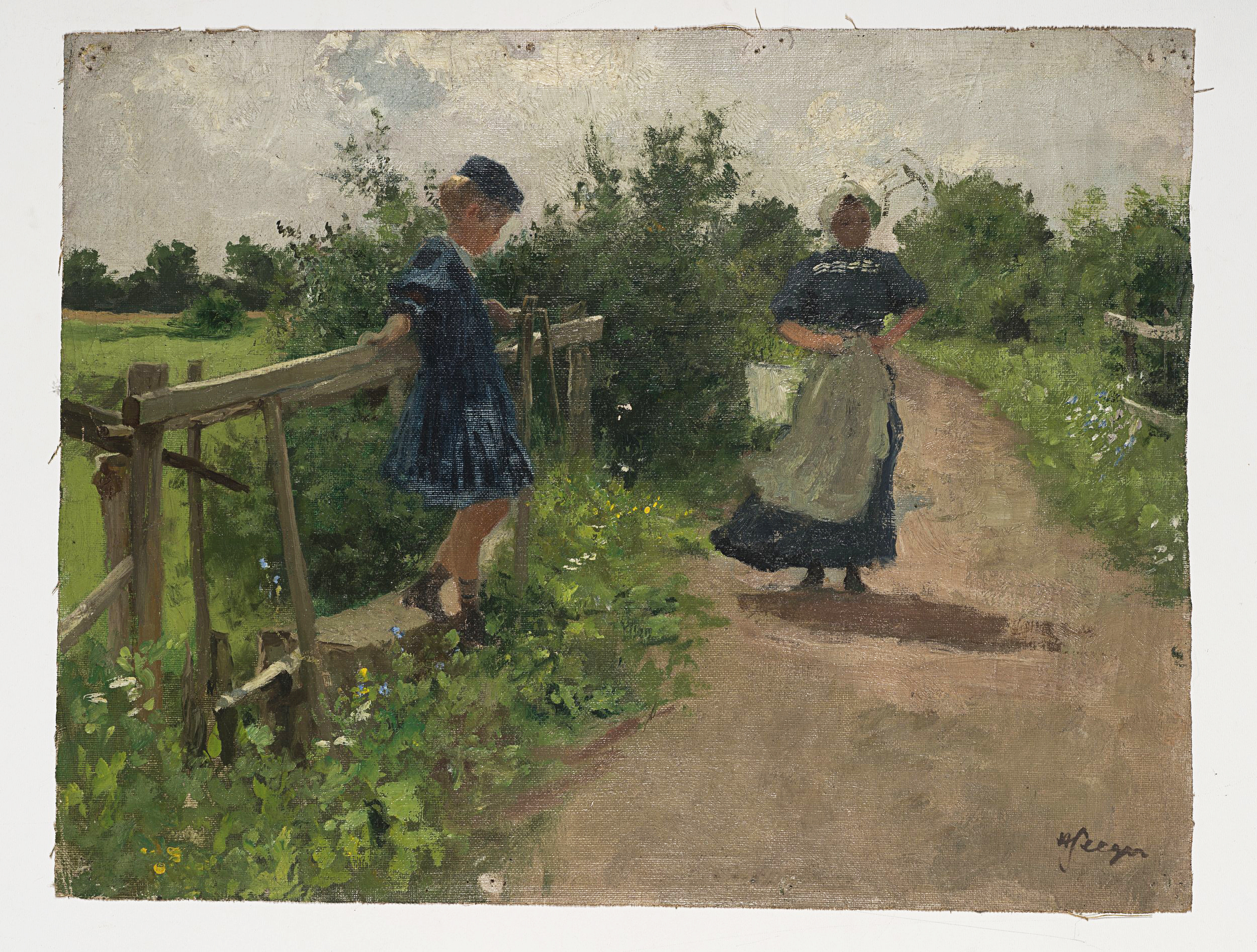 Zwei Frauen am Feldweg