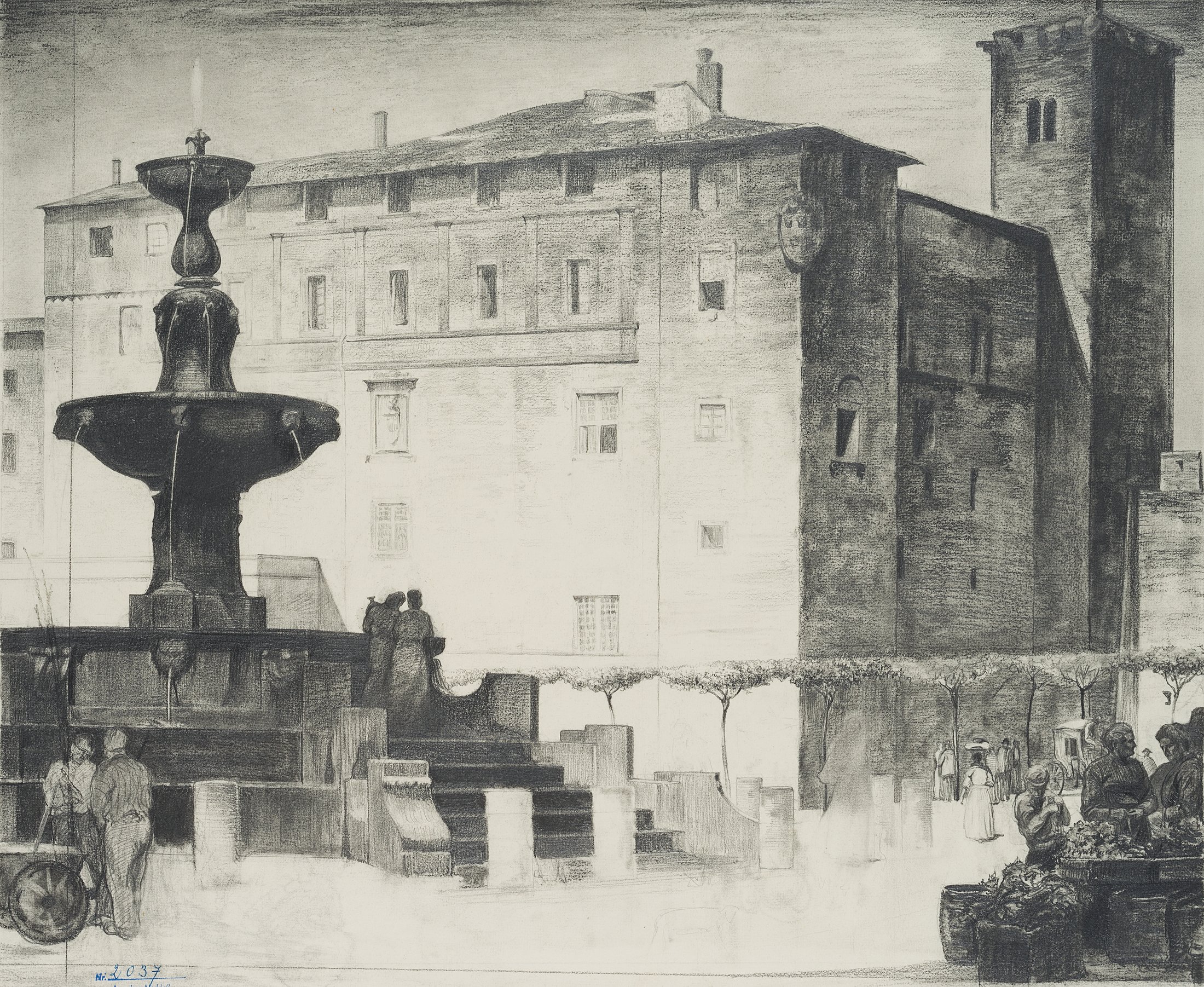 Italienischer Palazzo mit Brunnen
