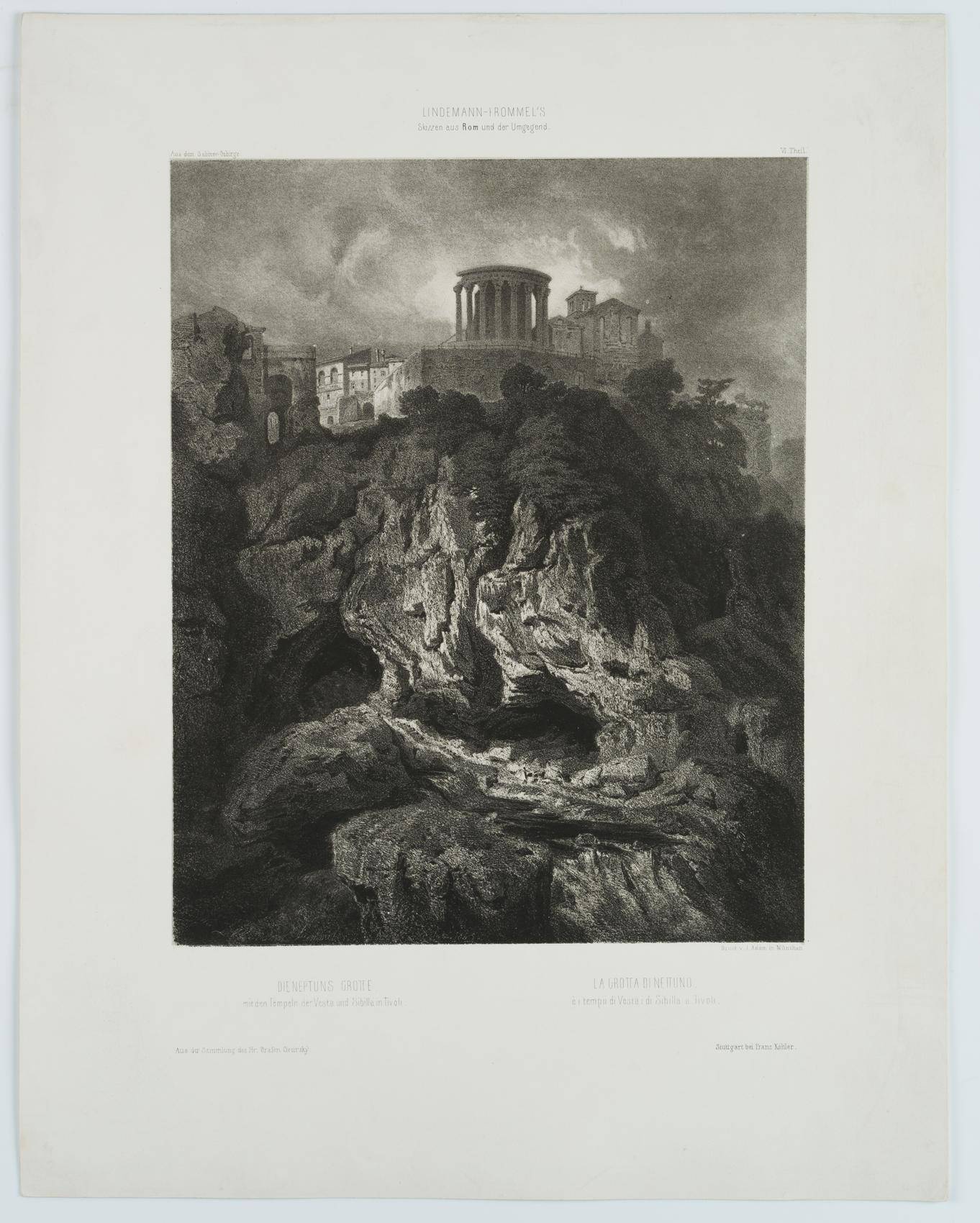 Die Neptunsgrotte mit Tempeln der Vesta und der Sibilla in Tivoli