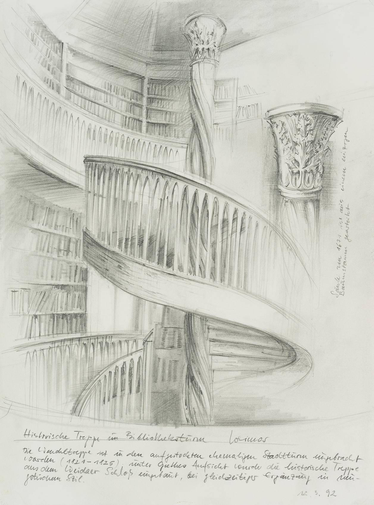 Treppe im Bibliotheksturm in Weimar