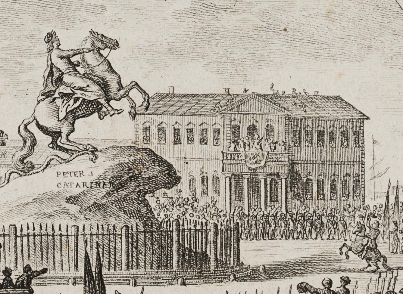 EnthÃ¼llung der Reiterstatue Peters des GroÃŸen in St. Petersburg