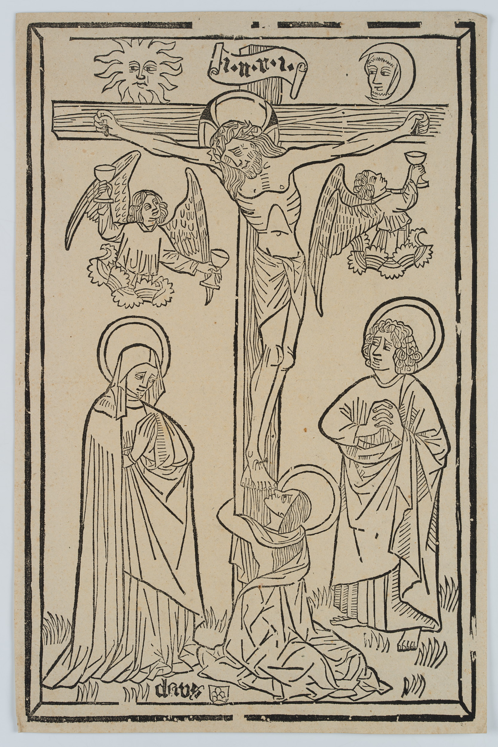 Christus am Kreuz, Einblattholzschnitt