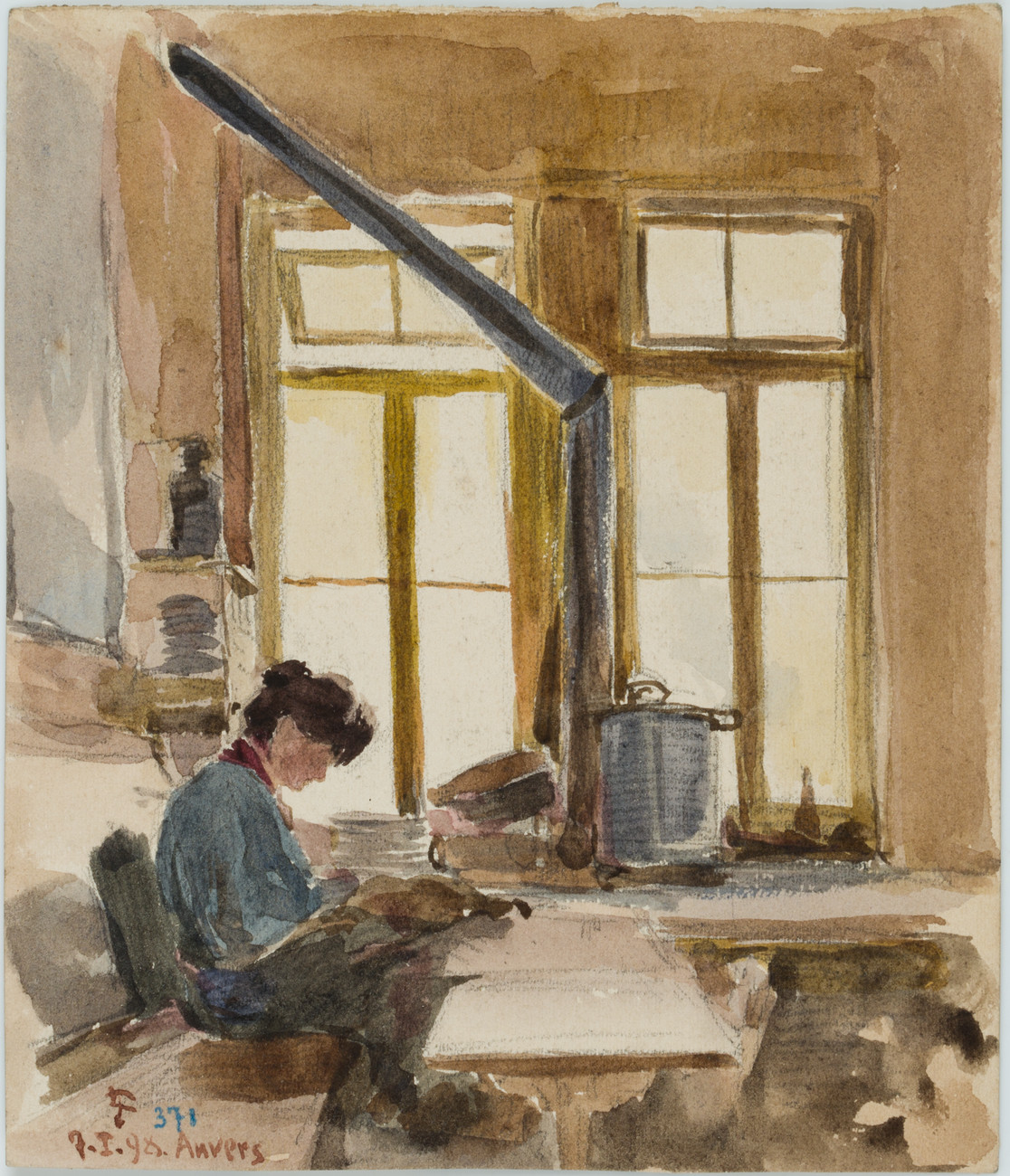 Interieur mit Frau am Tisch, Antwerpen