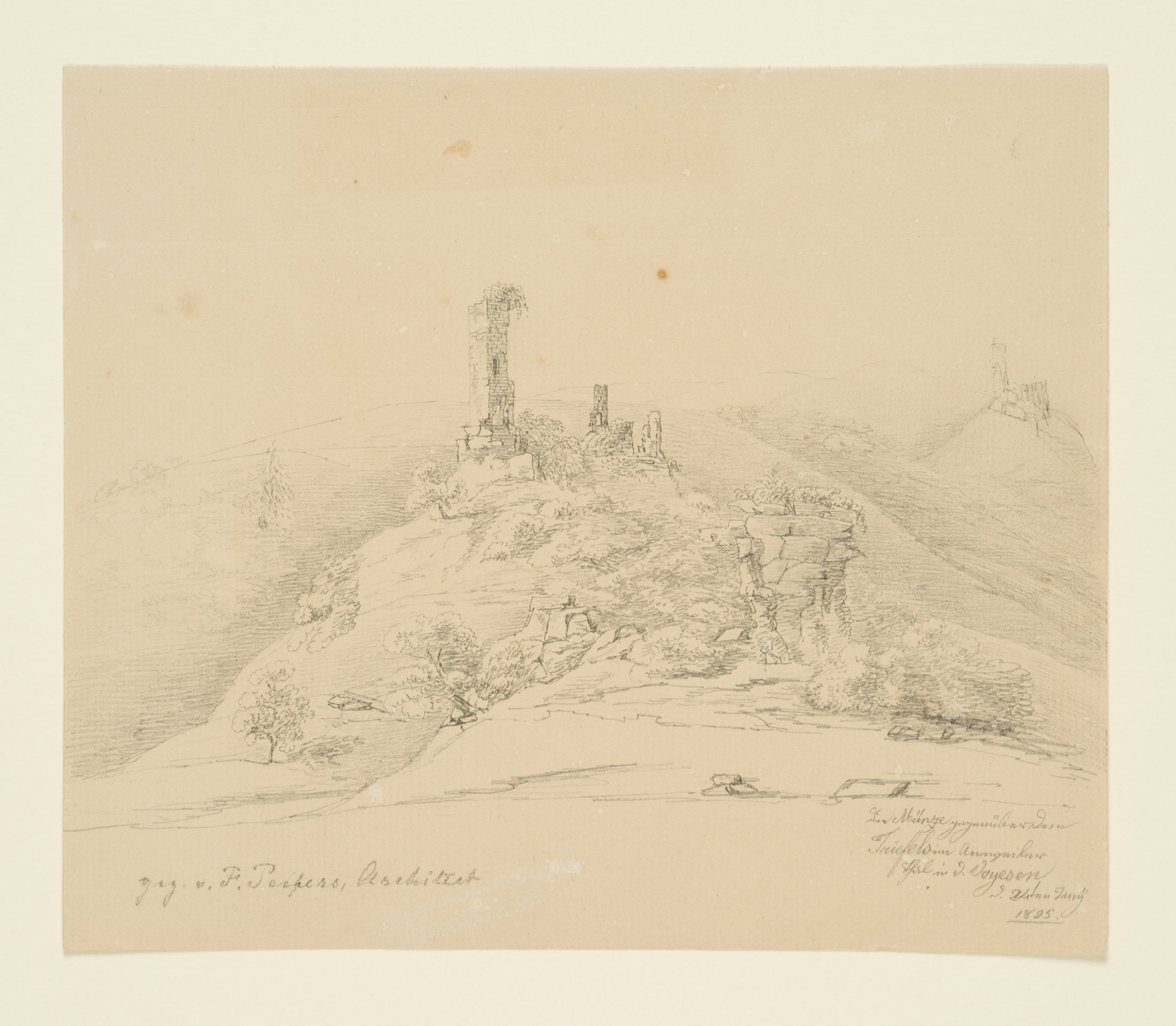 Blick auf die Ruine Burg Scharfenberg (gen.: "Münz")