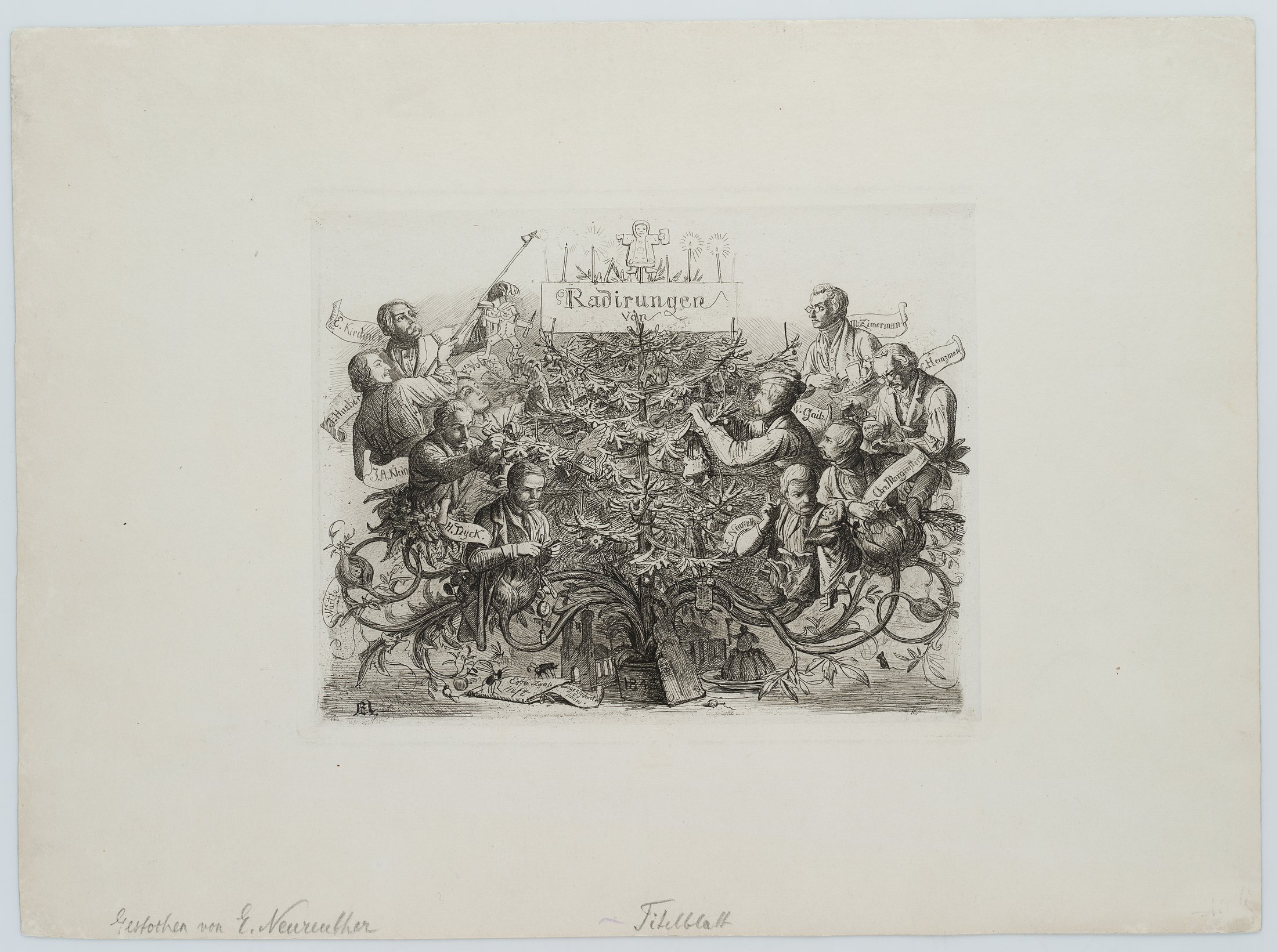 Titelblatt zu "Radir Club München", Erstes Heft 1843