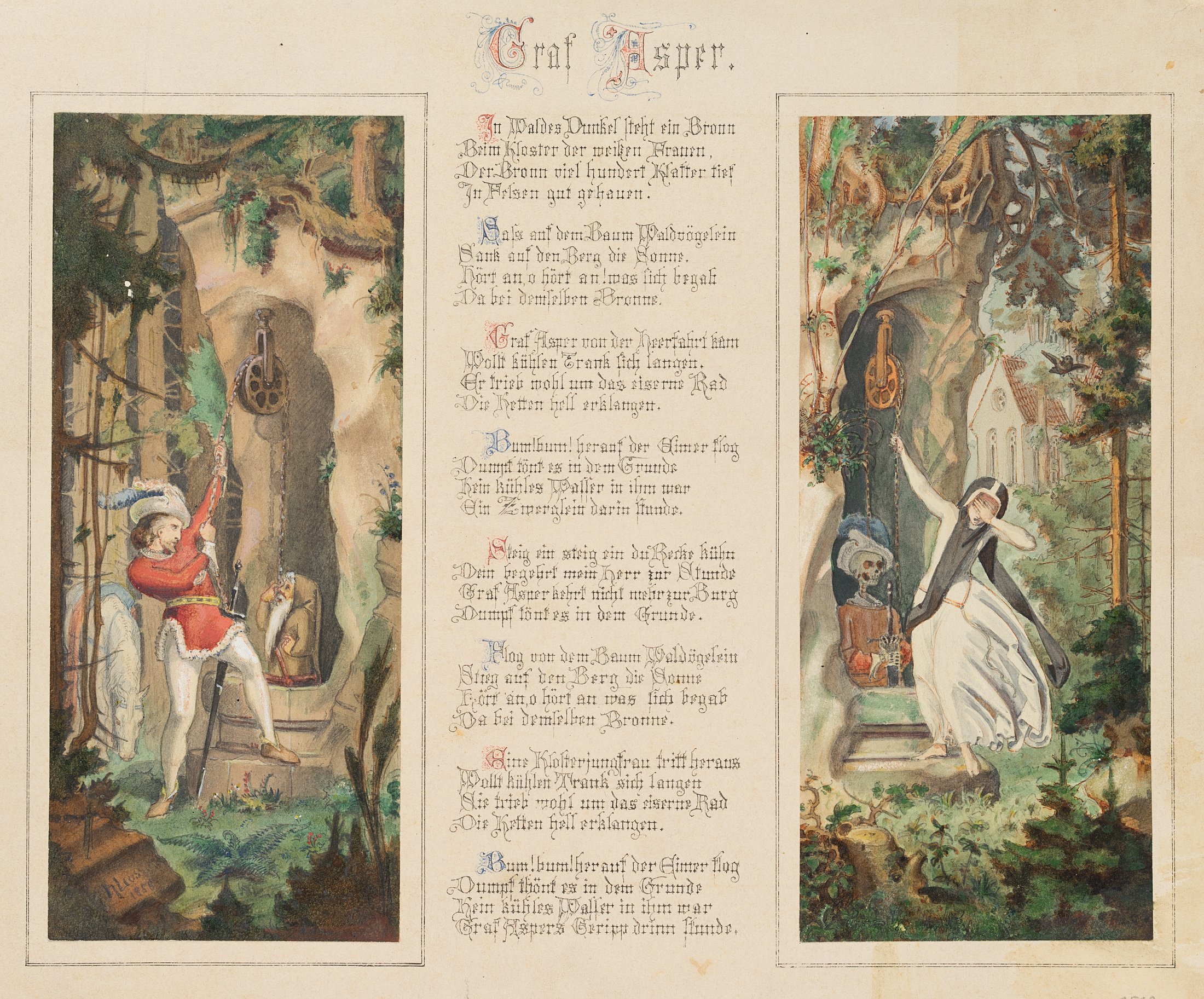 Illustriertes Gedicht des Justinus Kerner: Graf Asper