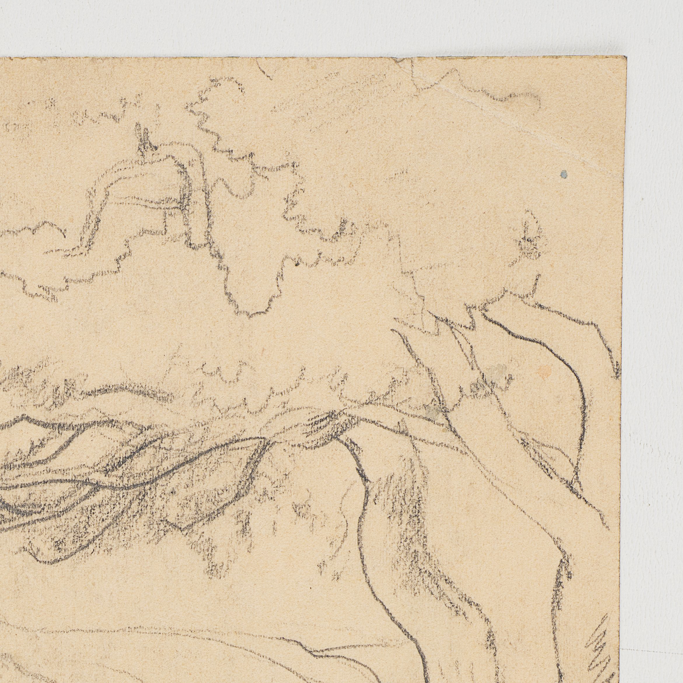 Landschaftsstudie mit Baum und Felsen