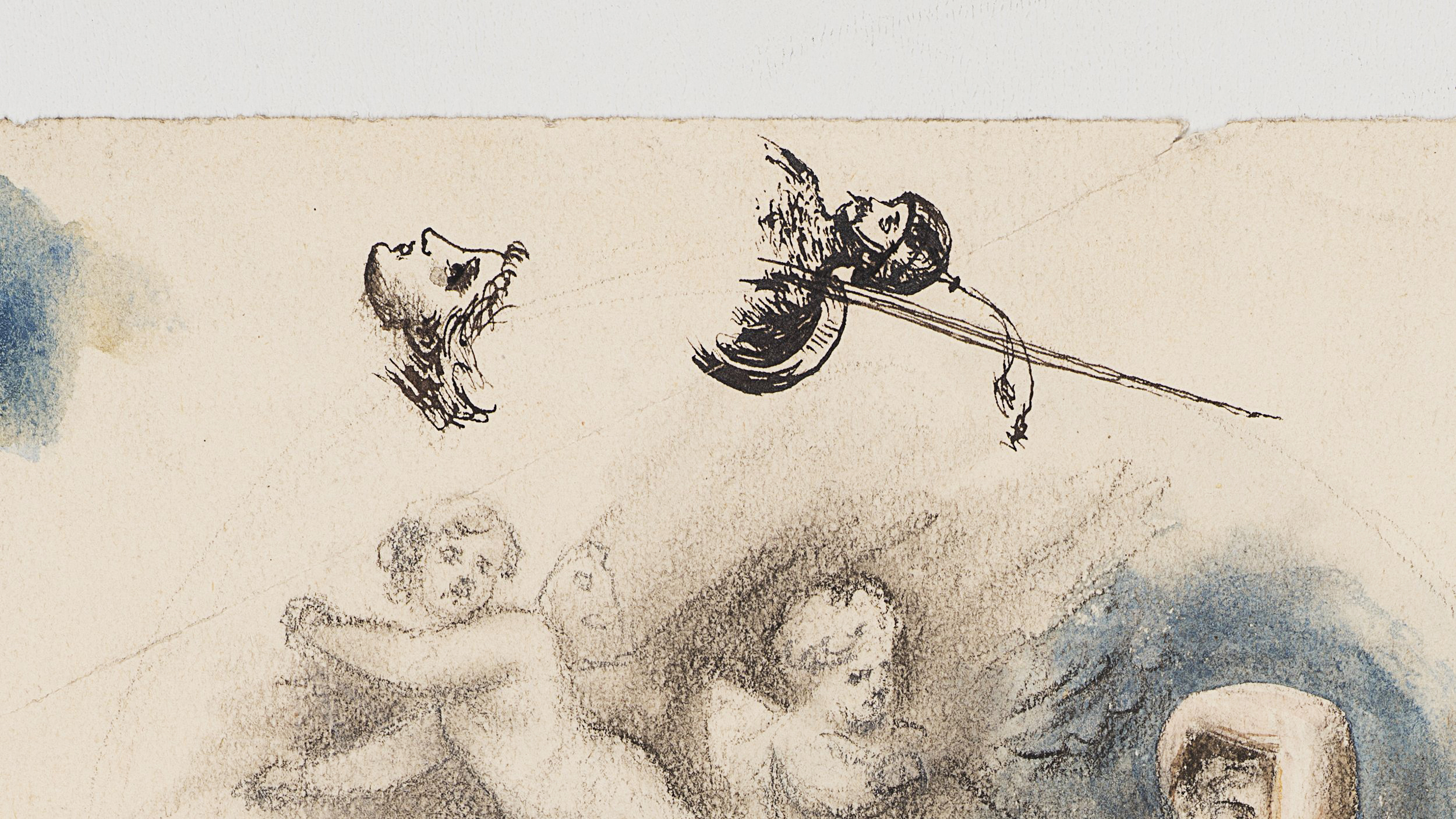 Mythologische Figurengruppe mit Studien