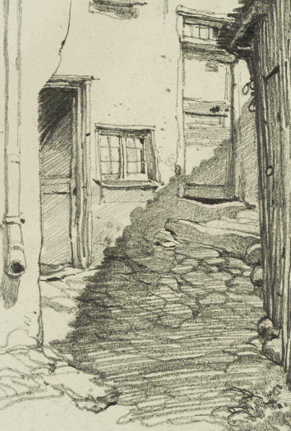 Blick in einen verwaisten Hinterhof