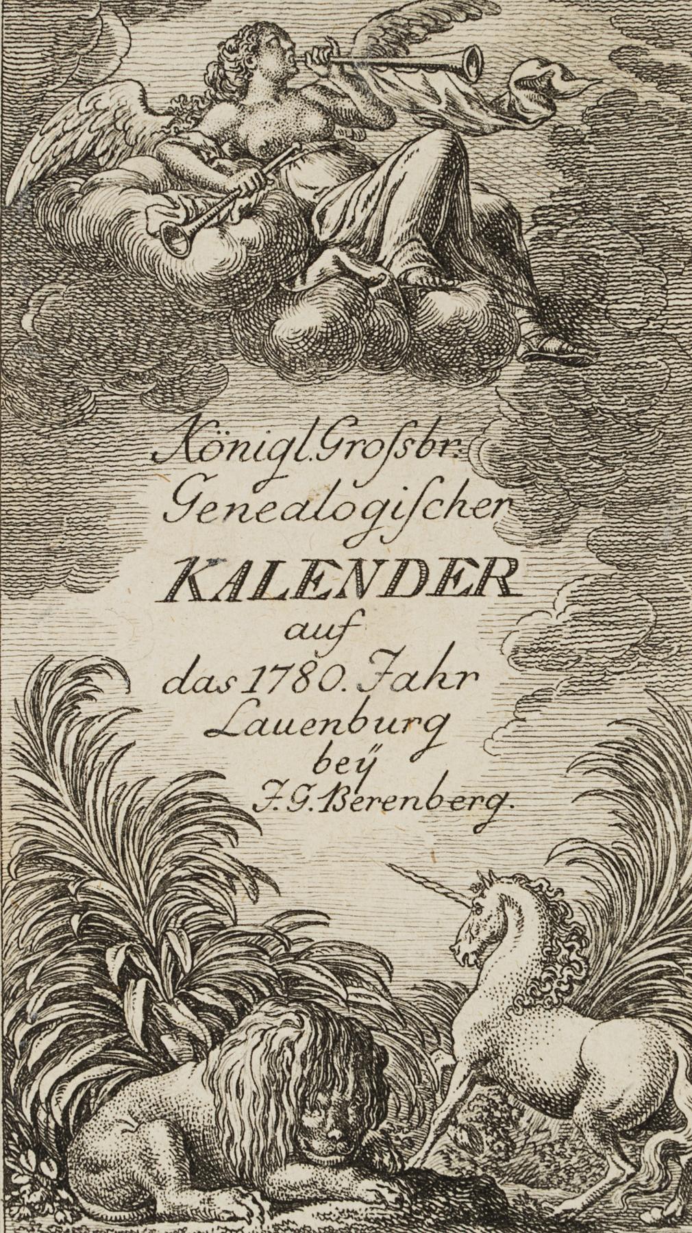 Titel zum Lauenburger Genealogischen Kalender für 1780