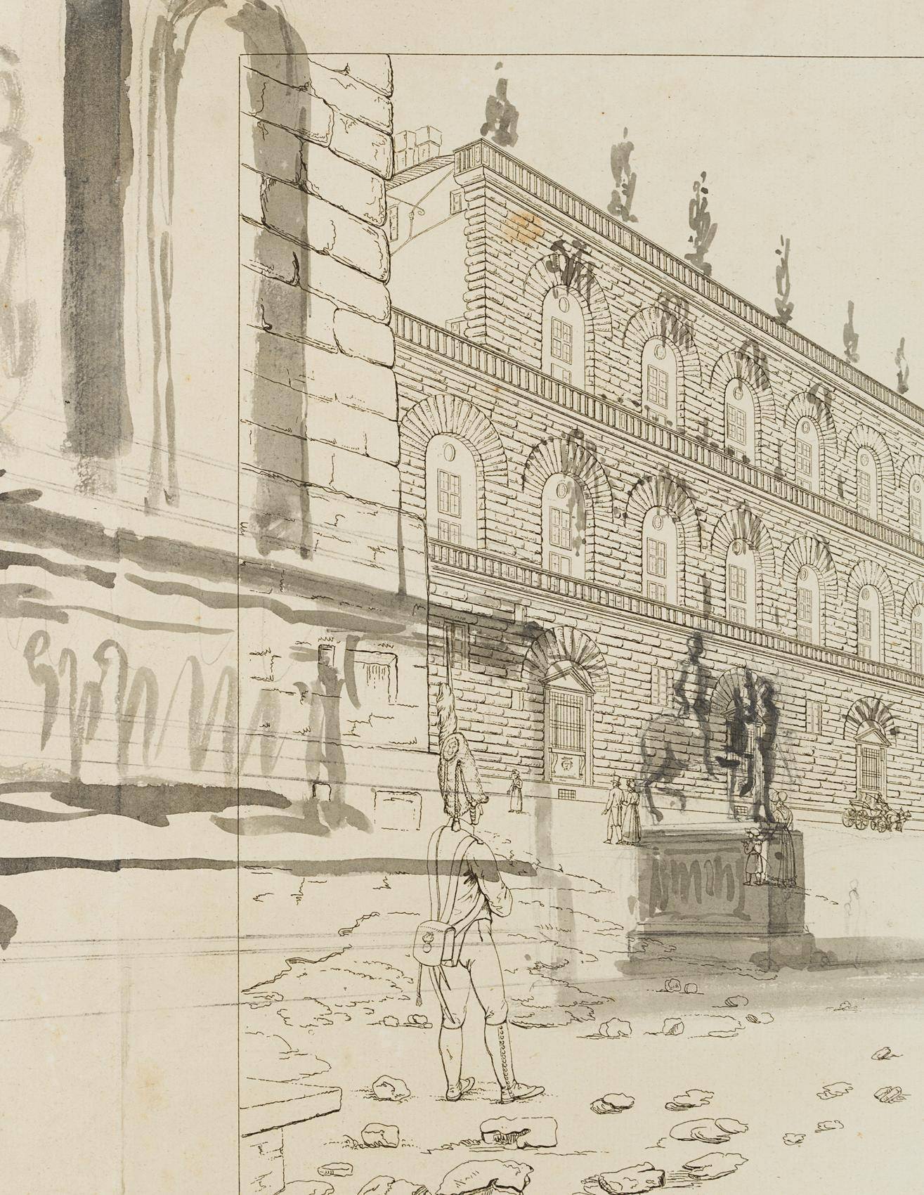 Ansicht der Piazza Pitti in Florenz