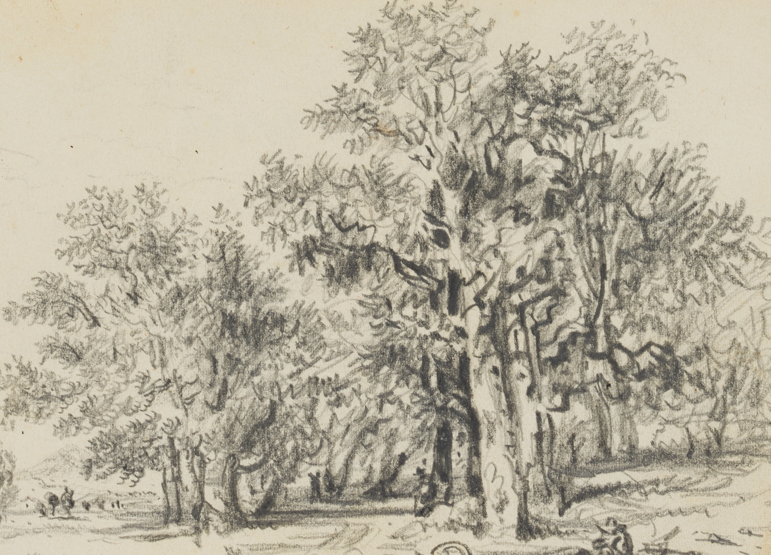 Ebene Landschaft mit Eichenhain