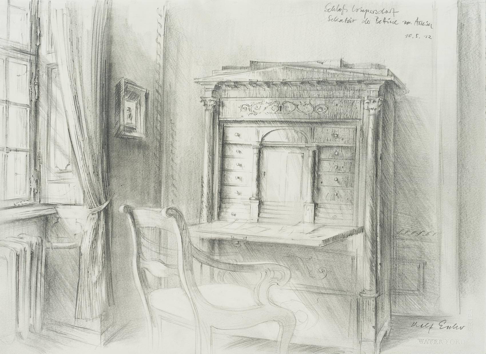 Schloss Wiepersdorf, Sekretär der Bettine von Arnim