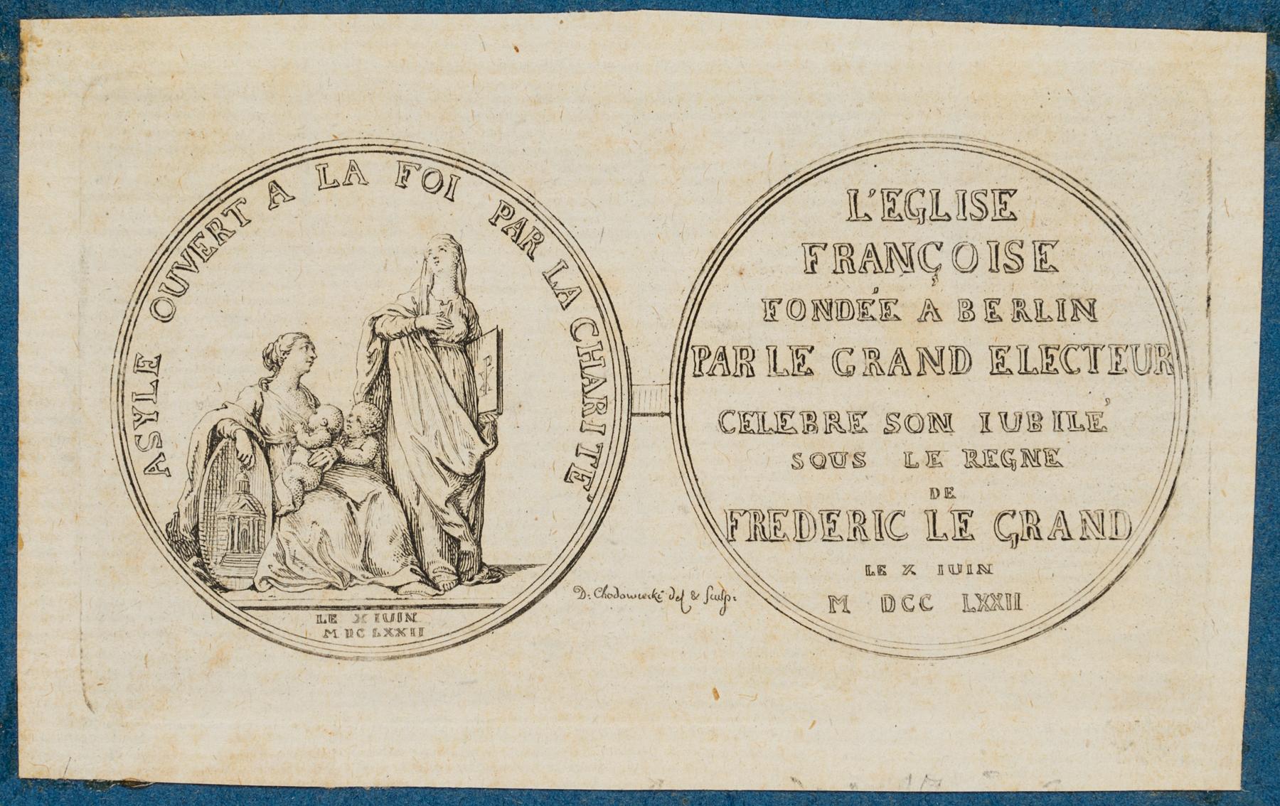 Medaille auf das Jubiläum der französischen Kirche zu Berlin