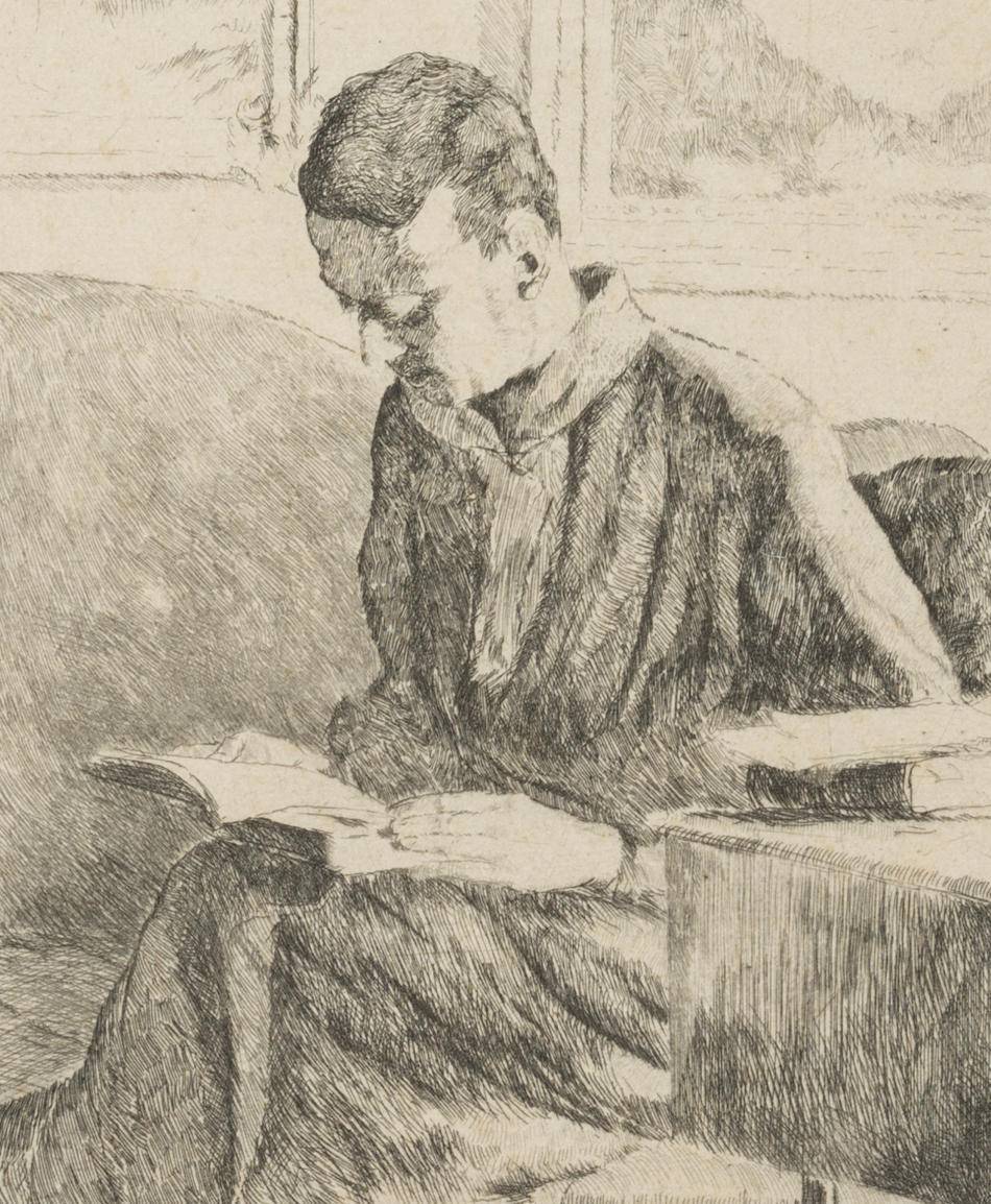 Porträt des Kunsthistorikers Charles F. Förster bei der Lektüre