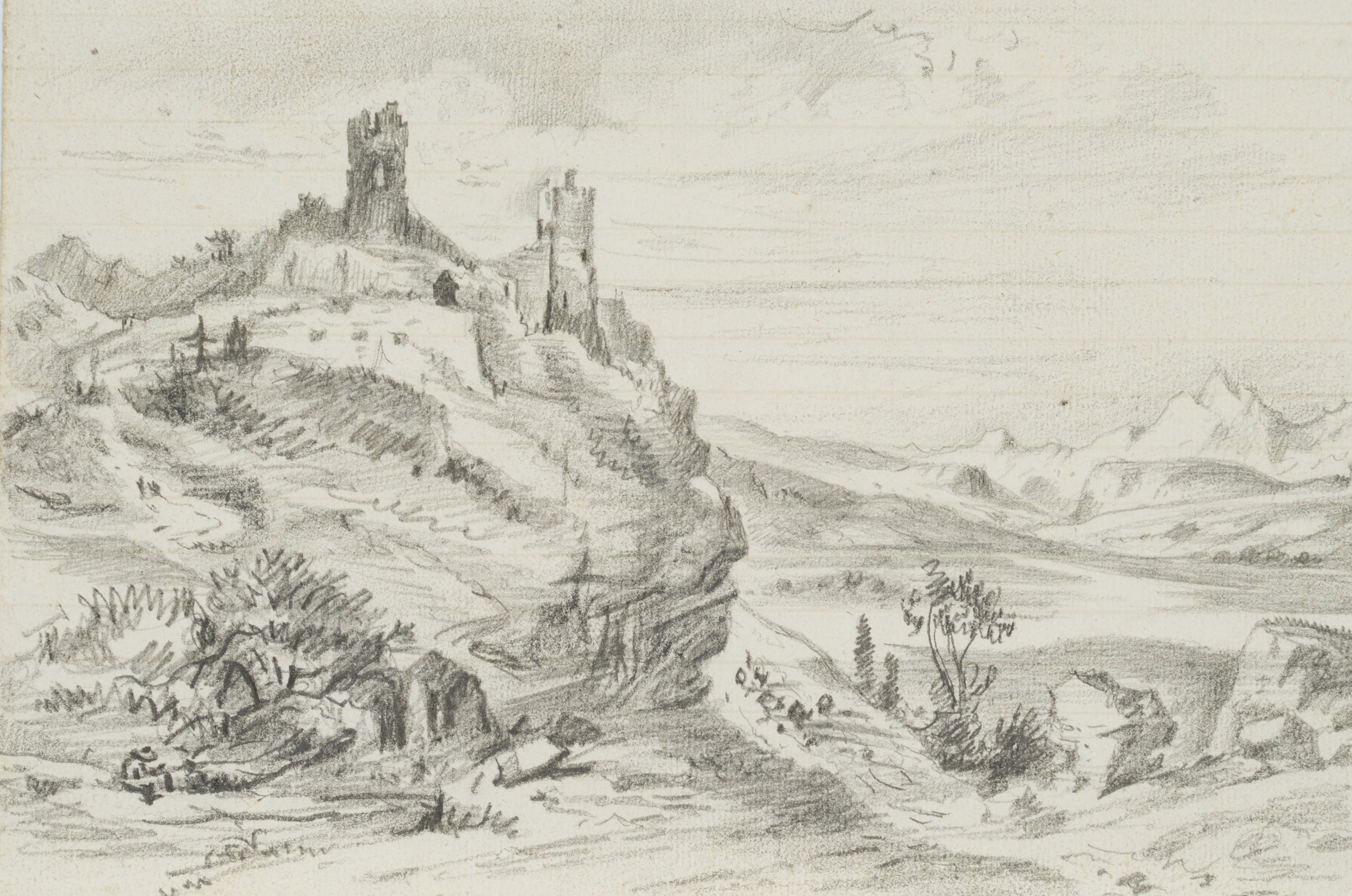 Berglandschaft mit Burgruine