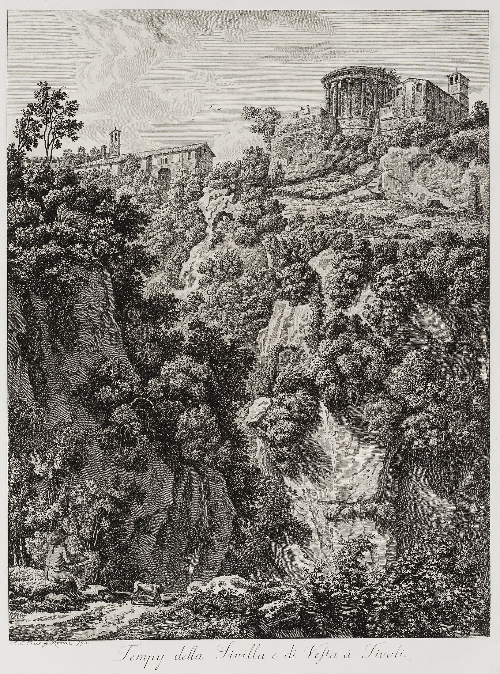 Die Tempel der Vesta und der Sybille in Tivoli