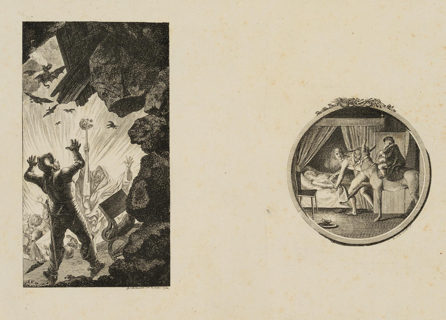 Titel-Kupfer und Titel-Vignette zu Langbein's Schwänke. Zweites Bändchen