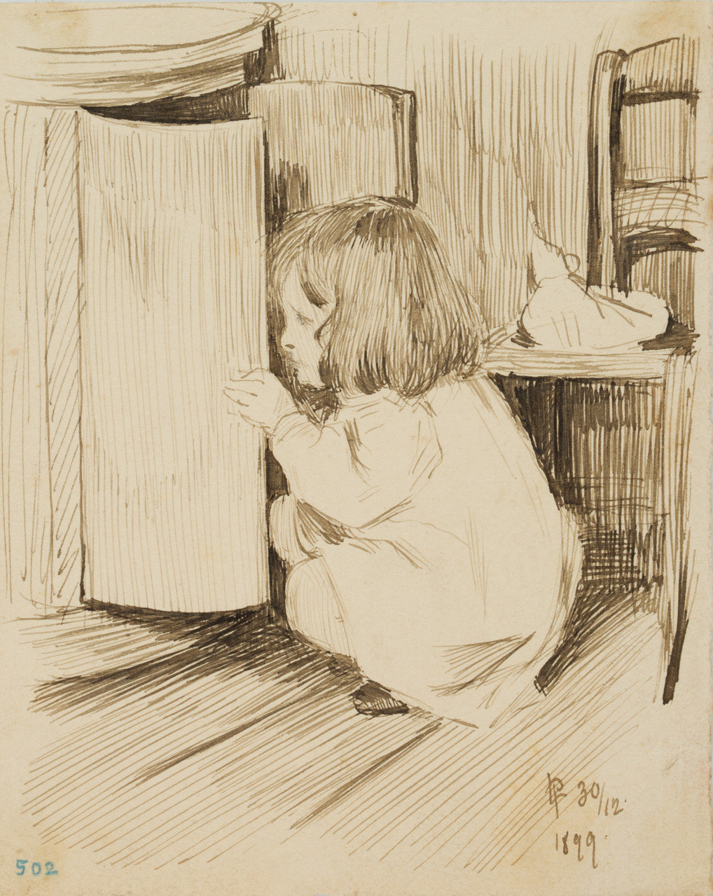 Mädchen am Schrank