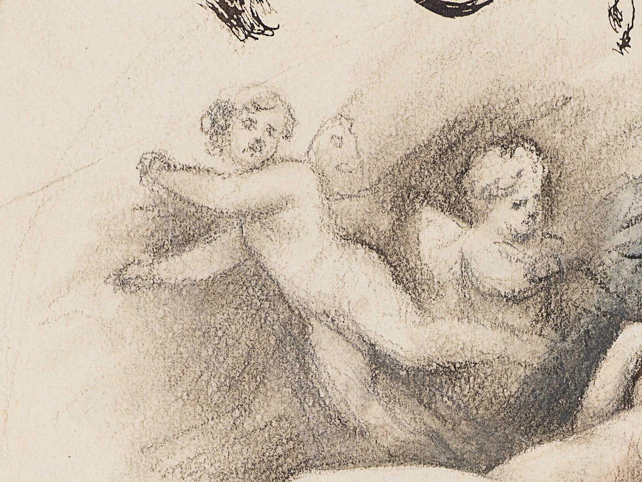 Mythologische Figurengruppe mit Studien