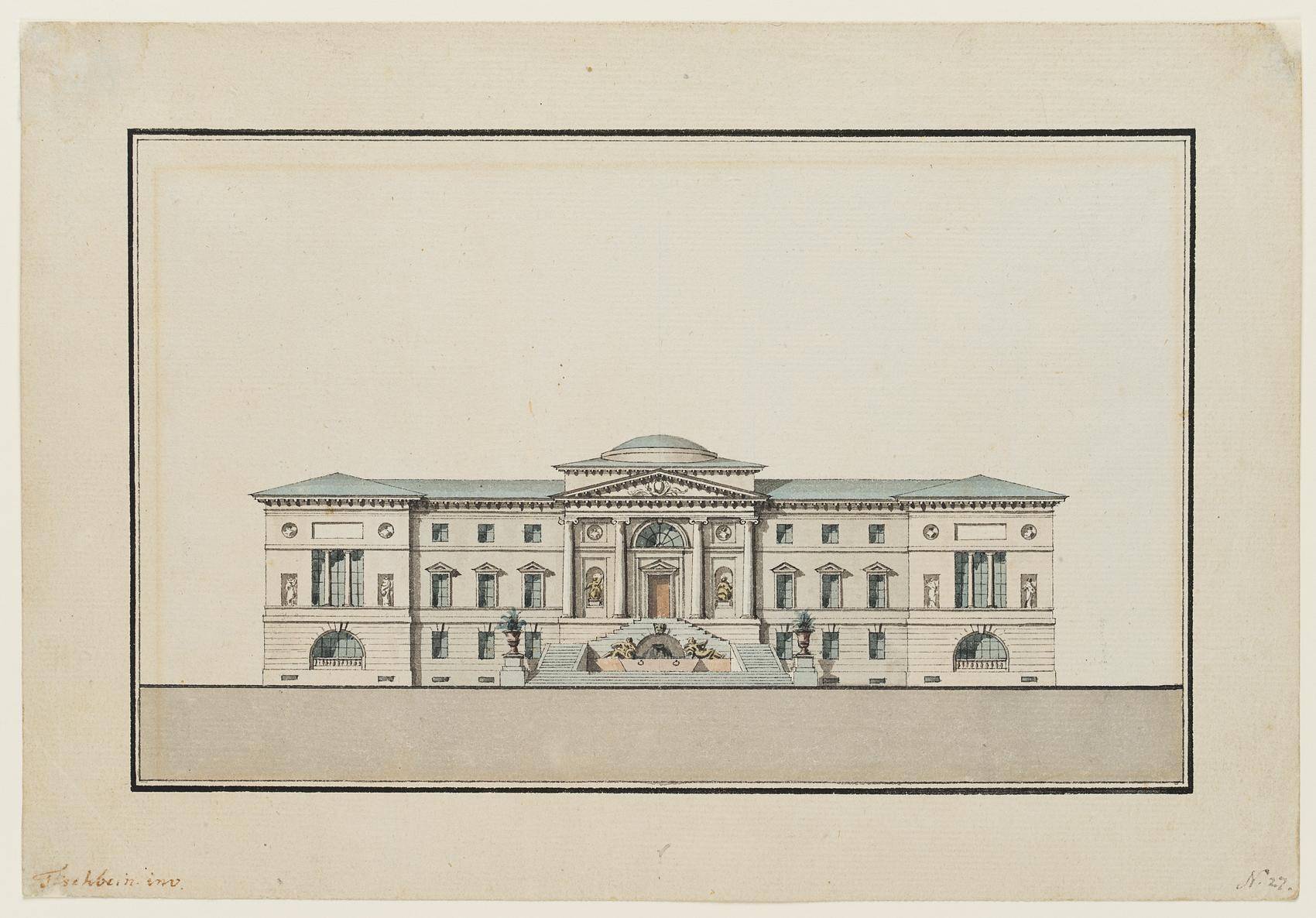 Entwurf einer klassizistischen Schlossfassade