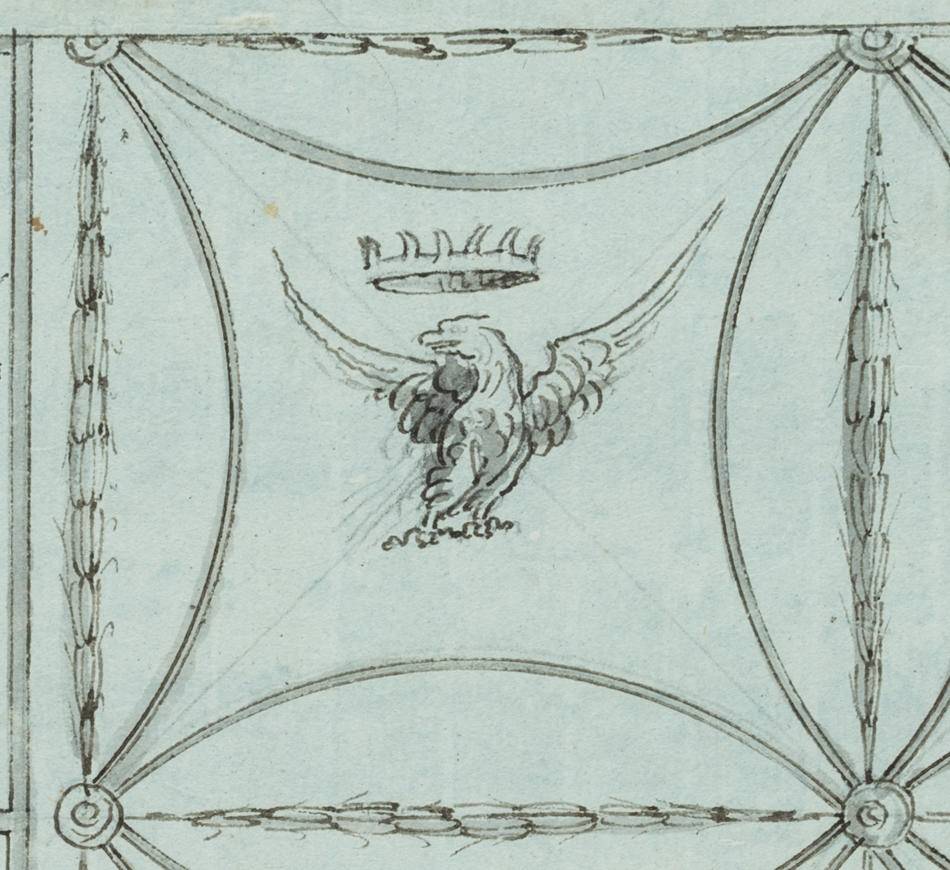 Entwurf einer Deckendekoration mit Borghese-Adler