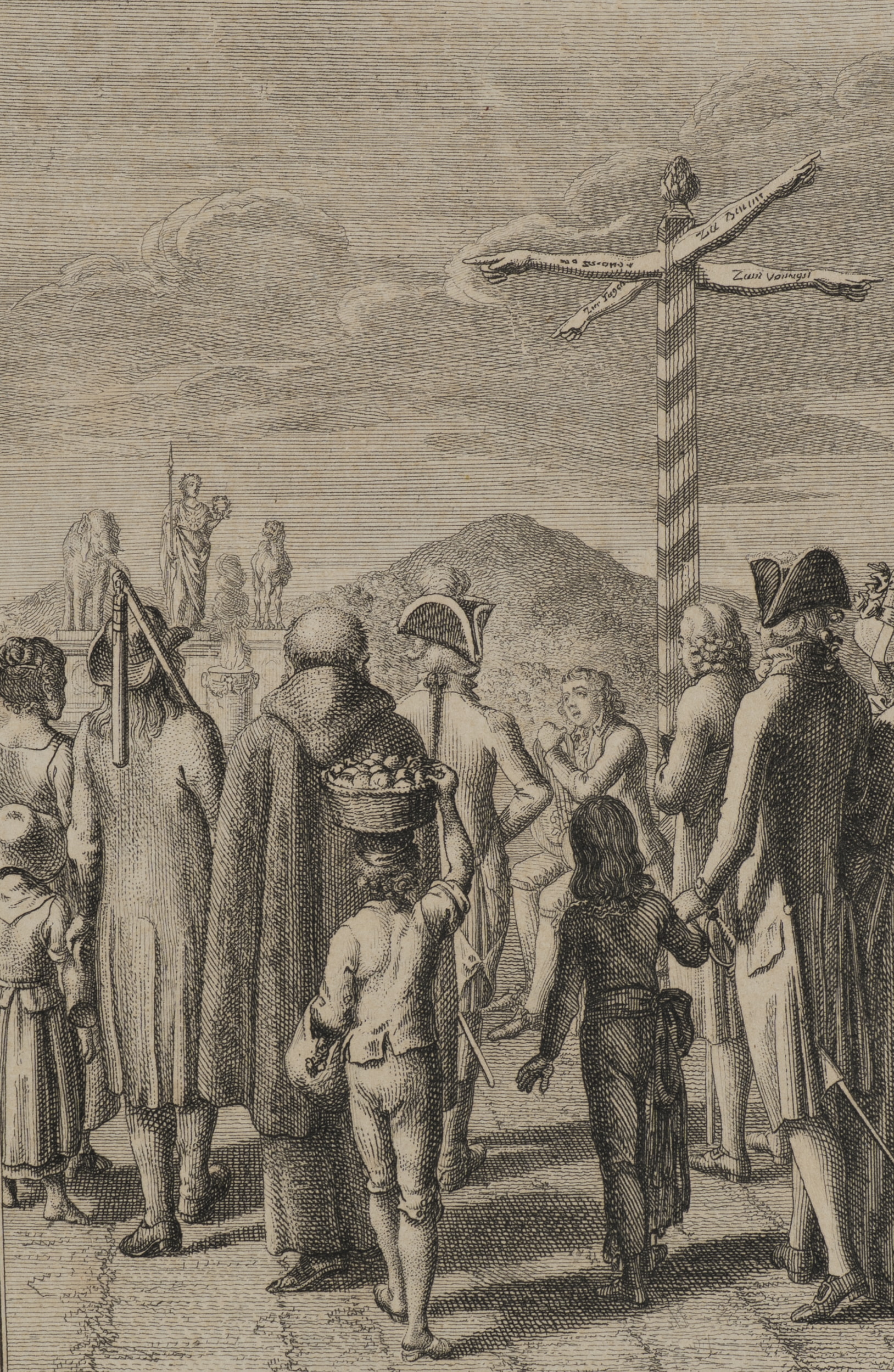 Der Dichter am Wegkreuz zur Tugend