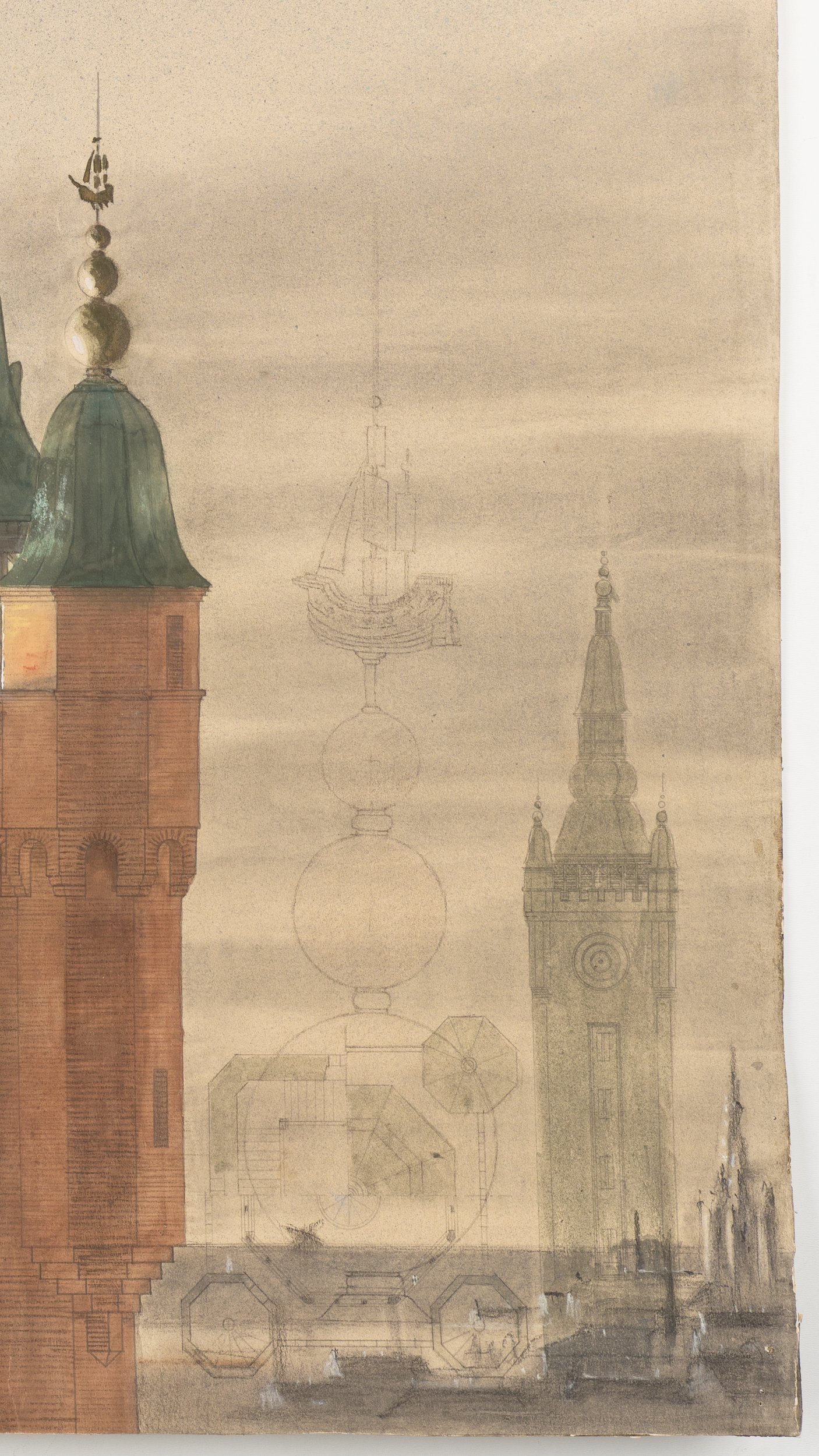 Ansicht eines Kirchturms, St.-Georgen-Kirche Wismar(?)