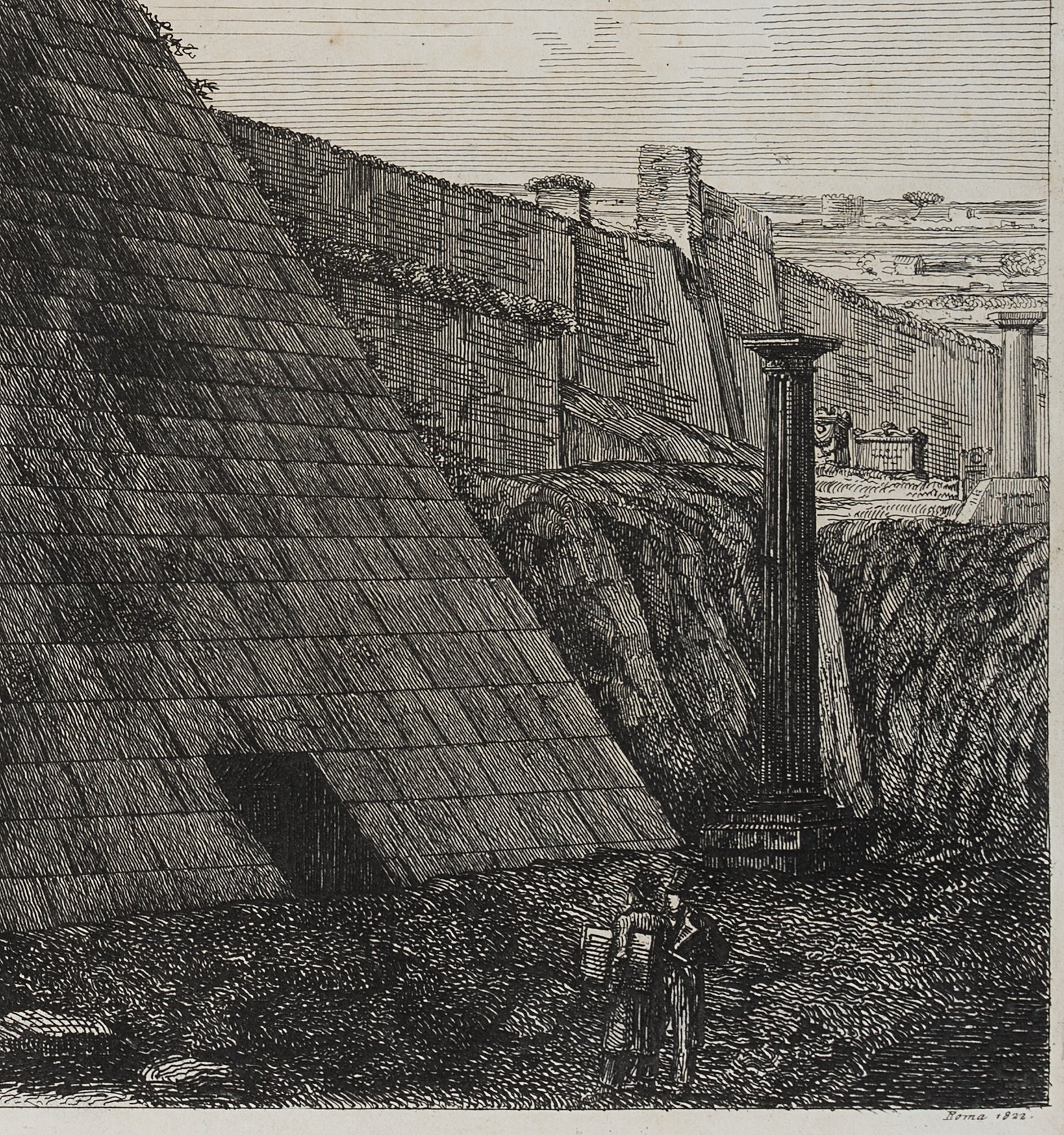 Ansicht der Cestius-Pyramide in Rom