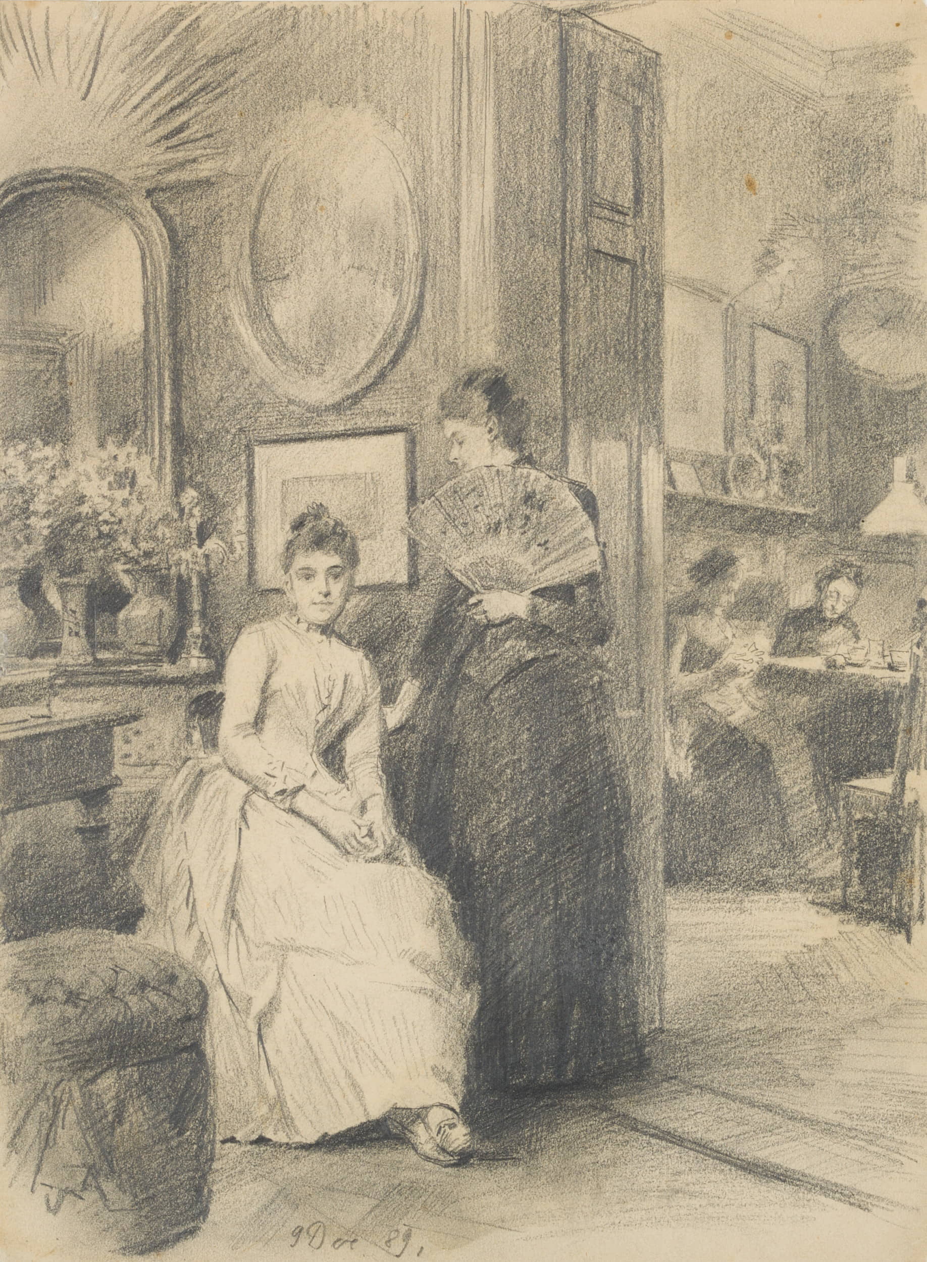 Zwei Damen im Salon