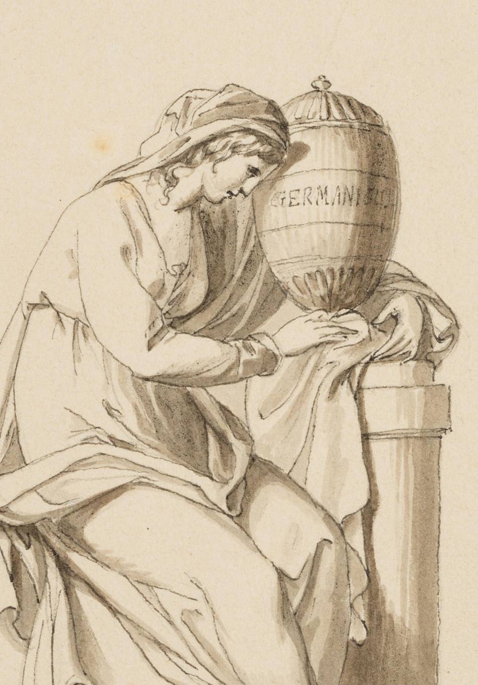 Kopie nach. Die Trauernde. Ludwig Friedrich Schnell (um 1790 Darmstadt - 1834 Karlsruhe) zugeschrieb