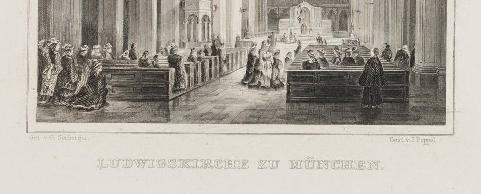 Nach G.Seeberger, Innenansicht der Ludwigskirche zu München