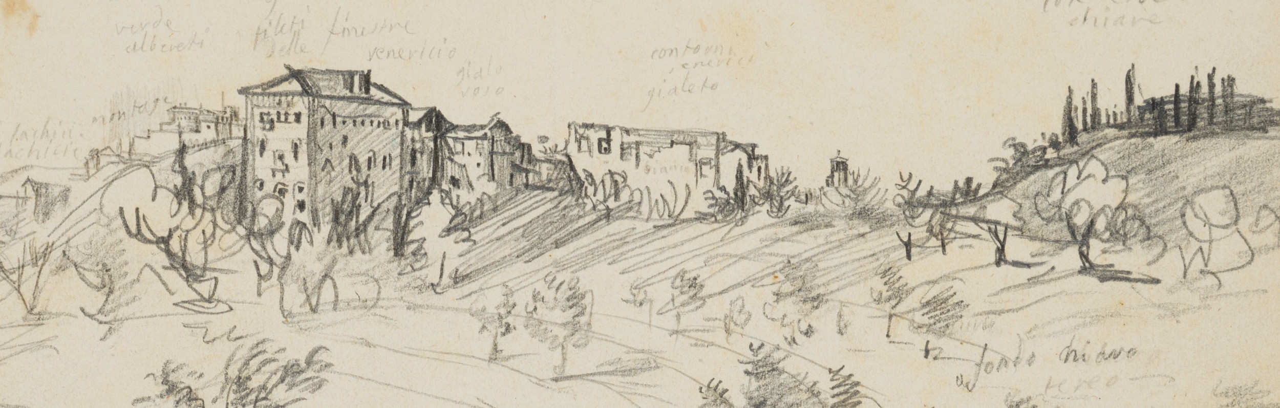 Mediterrane Landschaft mit Gutshöfen