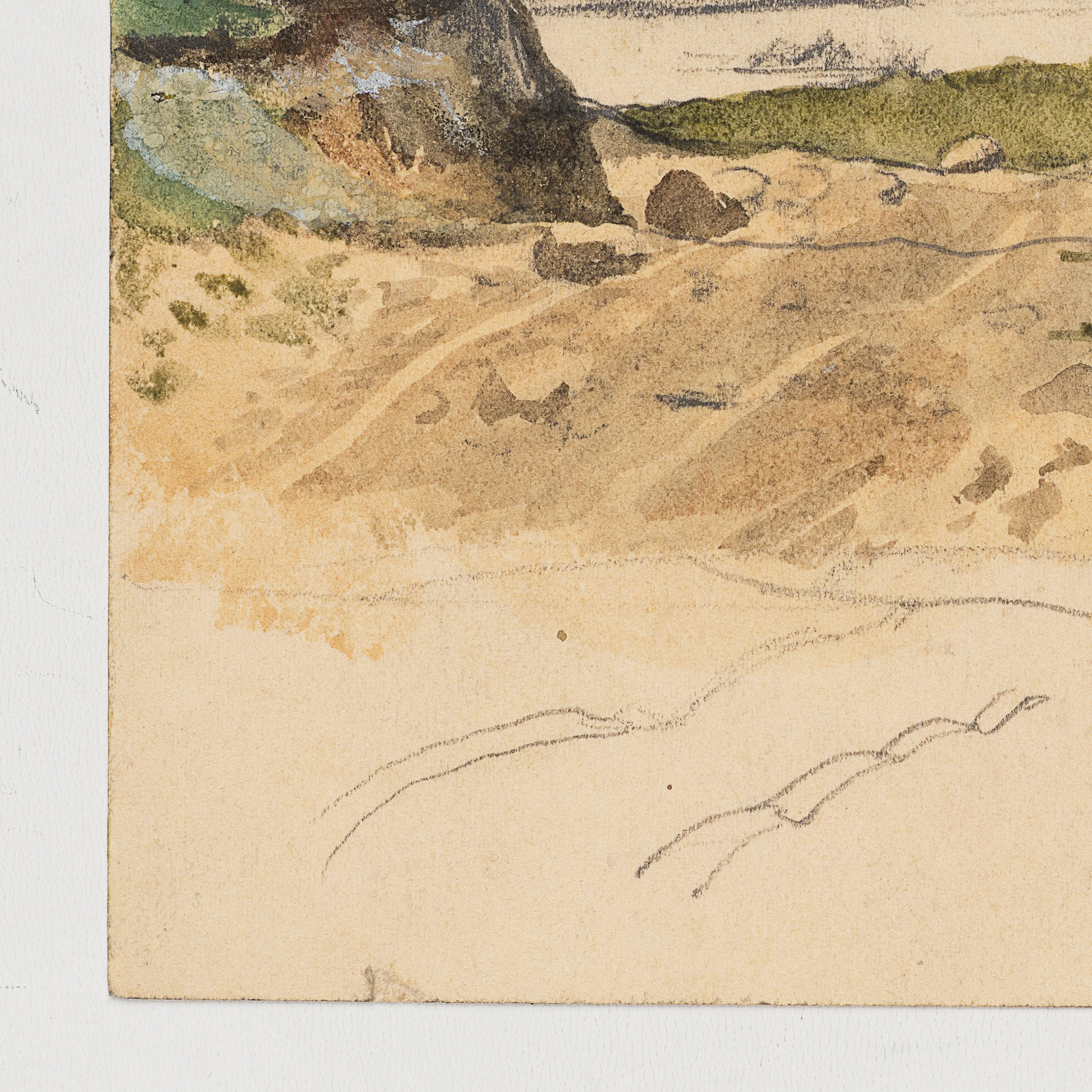 Landschaftsstudie mit Baum und Felsen
