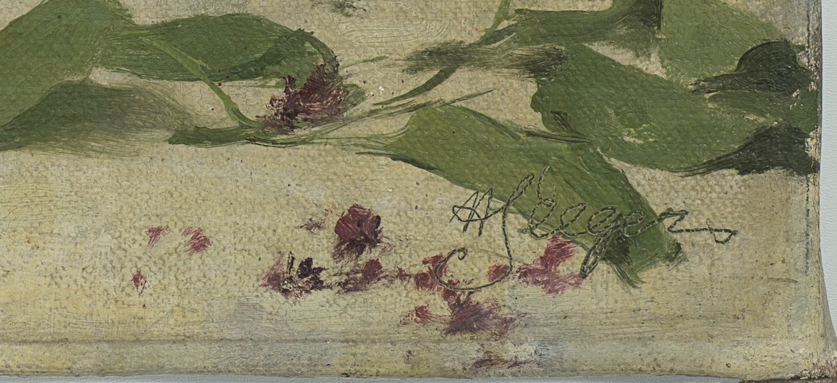 Fliederstrauß in grüner Vase
