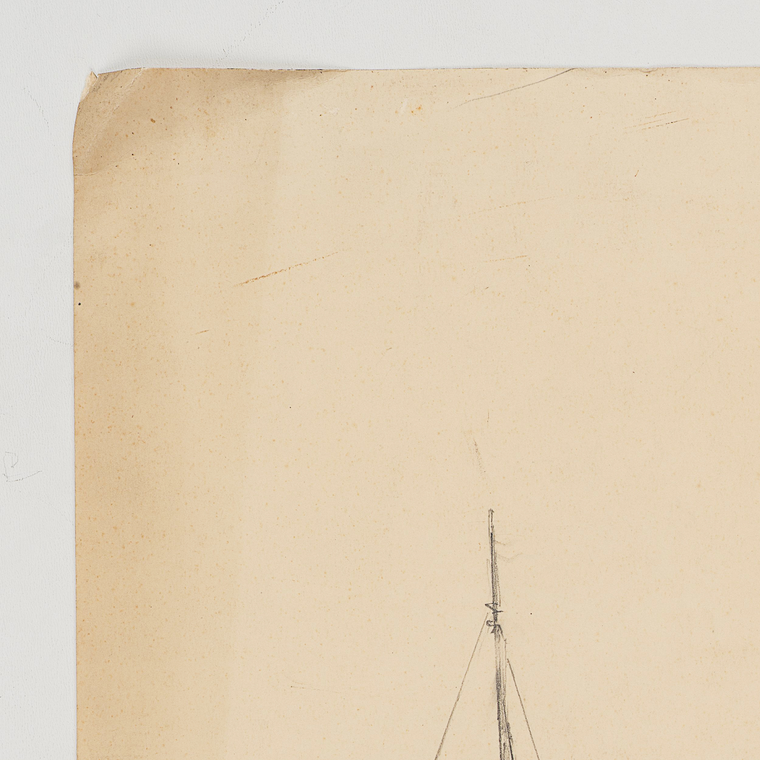 Studie einiger Segelboote mit Landschaft