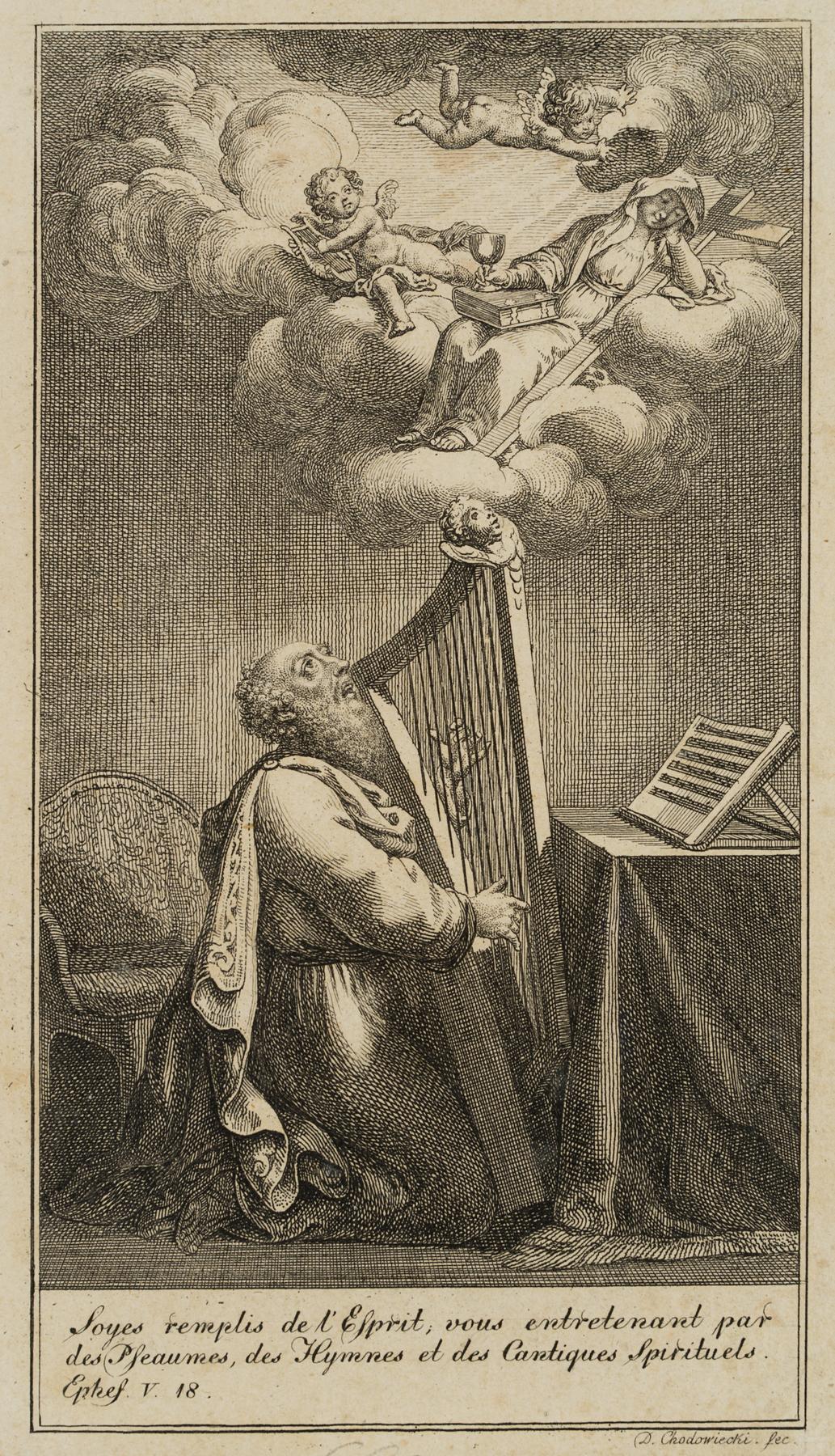 König David mit der Harfe musizierend