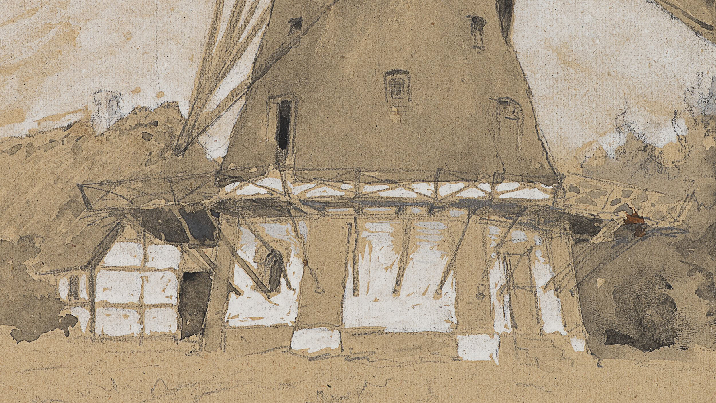 Studie einer Windmühle in Övelgönne