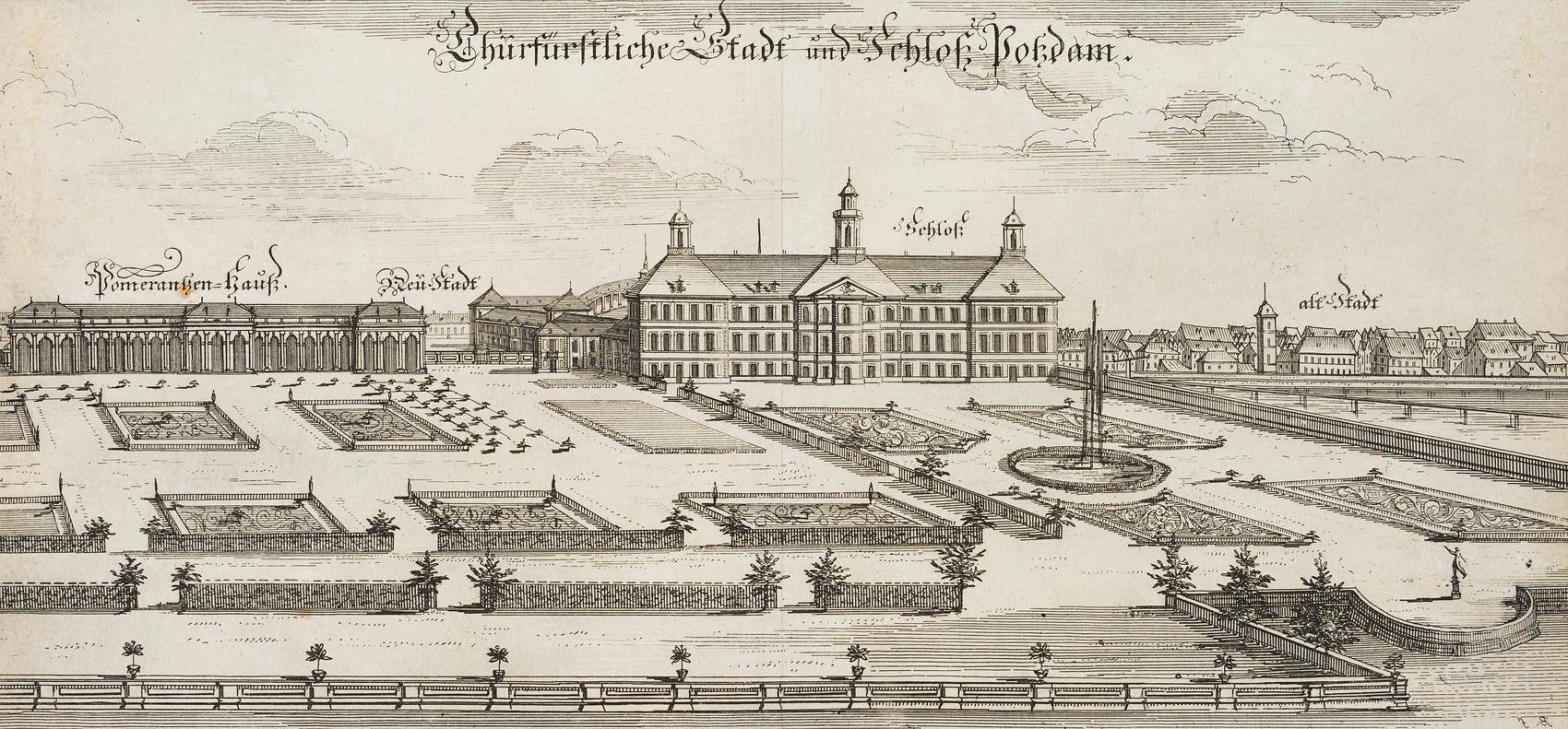 Ansicht des kurfürstlichen Stadtschlosses in Potsdam