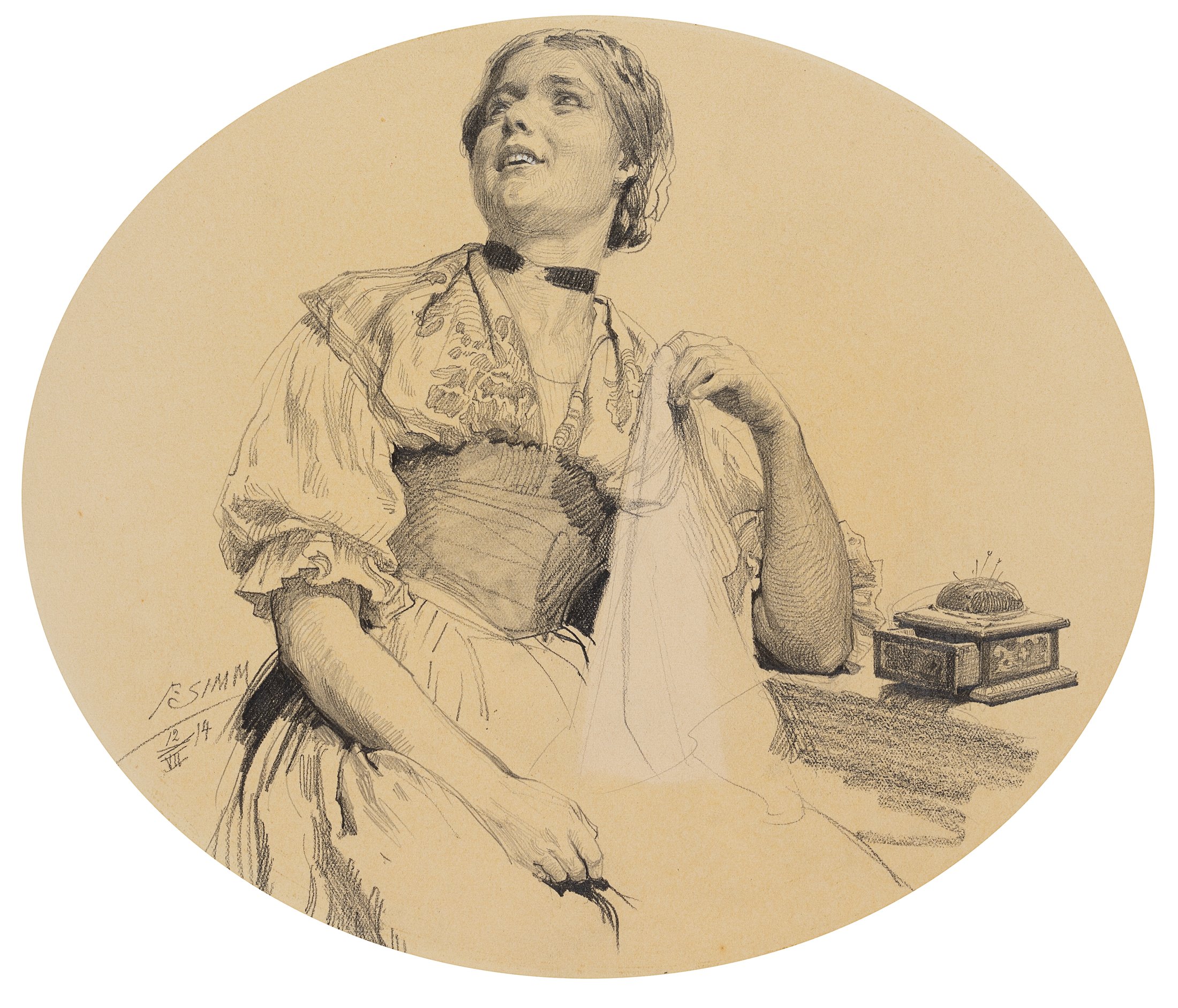 Nähendes Mädchen