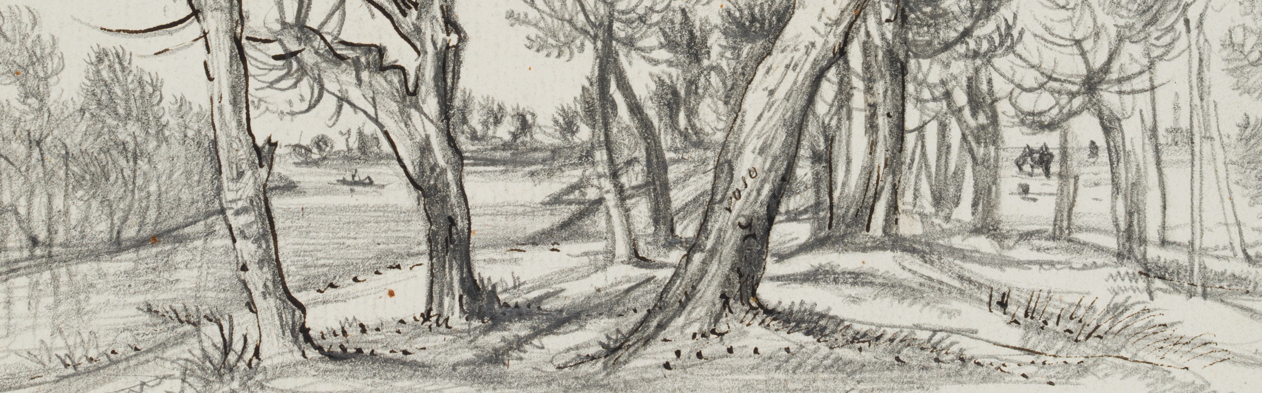 Flusslandschaft mit Bäumen