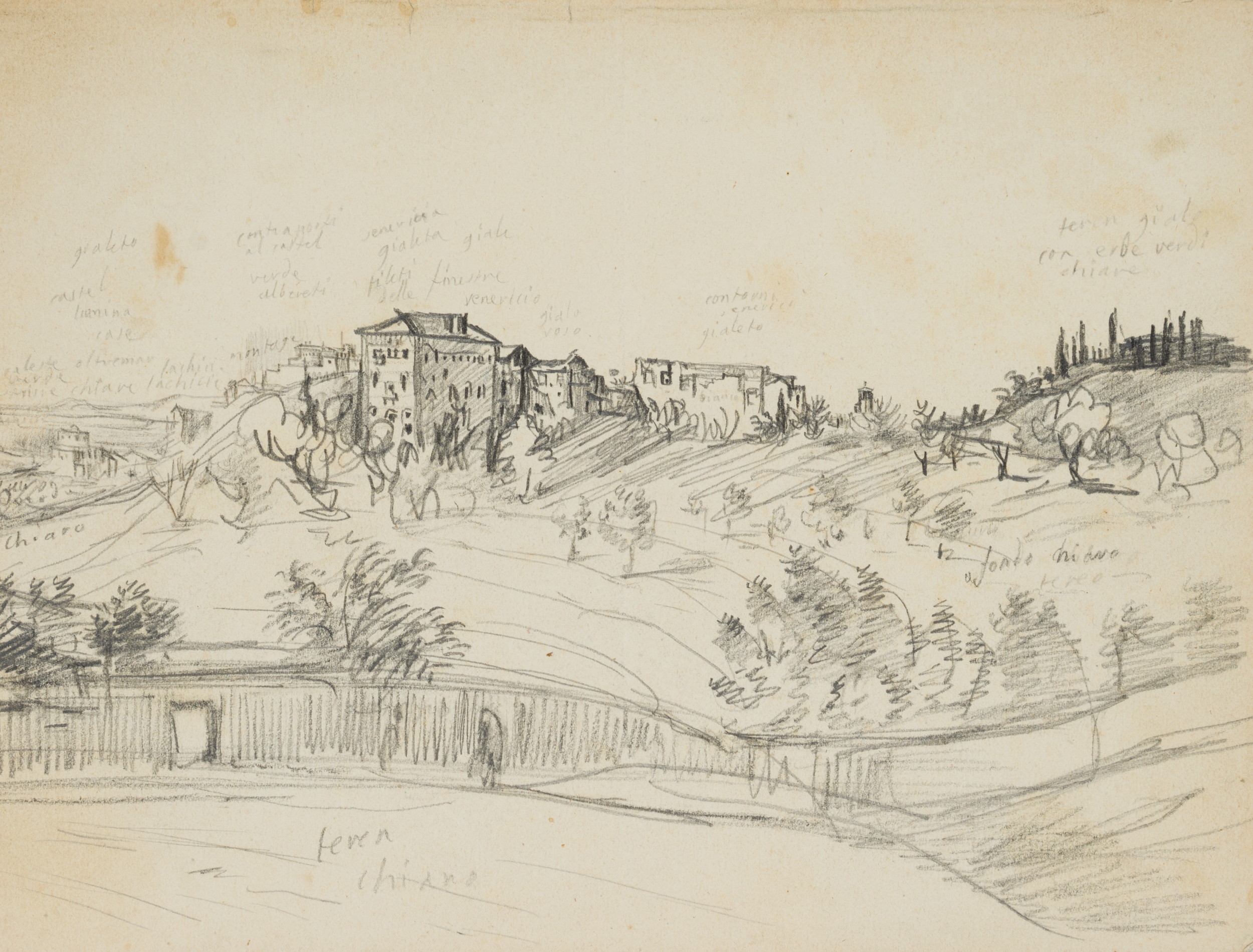 Mediterrane Landschaft mit Gutshöfen