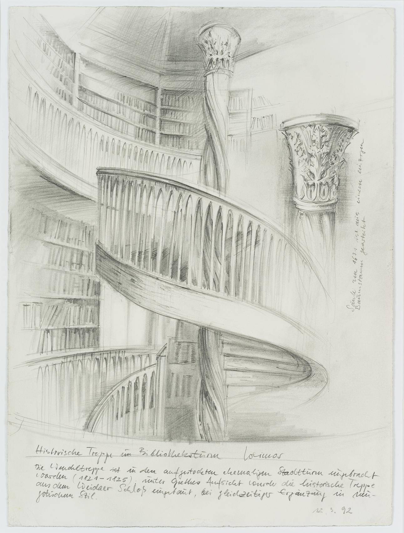 Treppe im Bibliotheksturm in Weimar