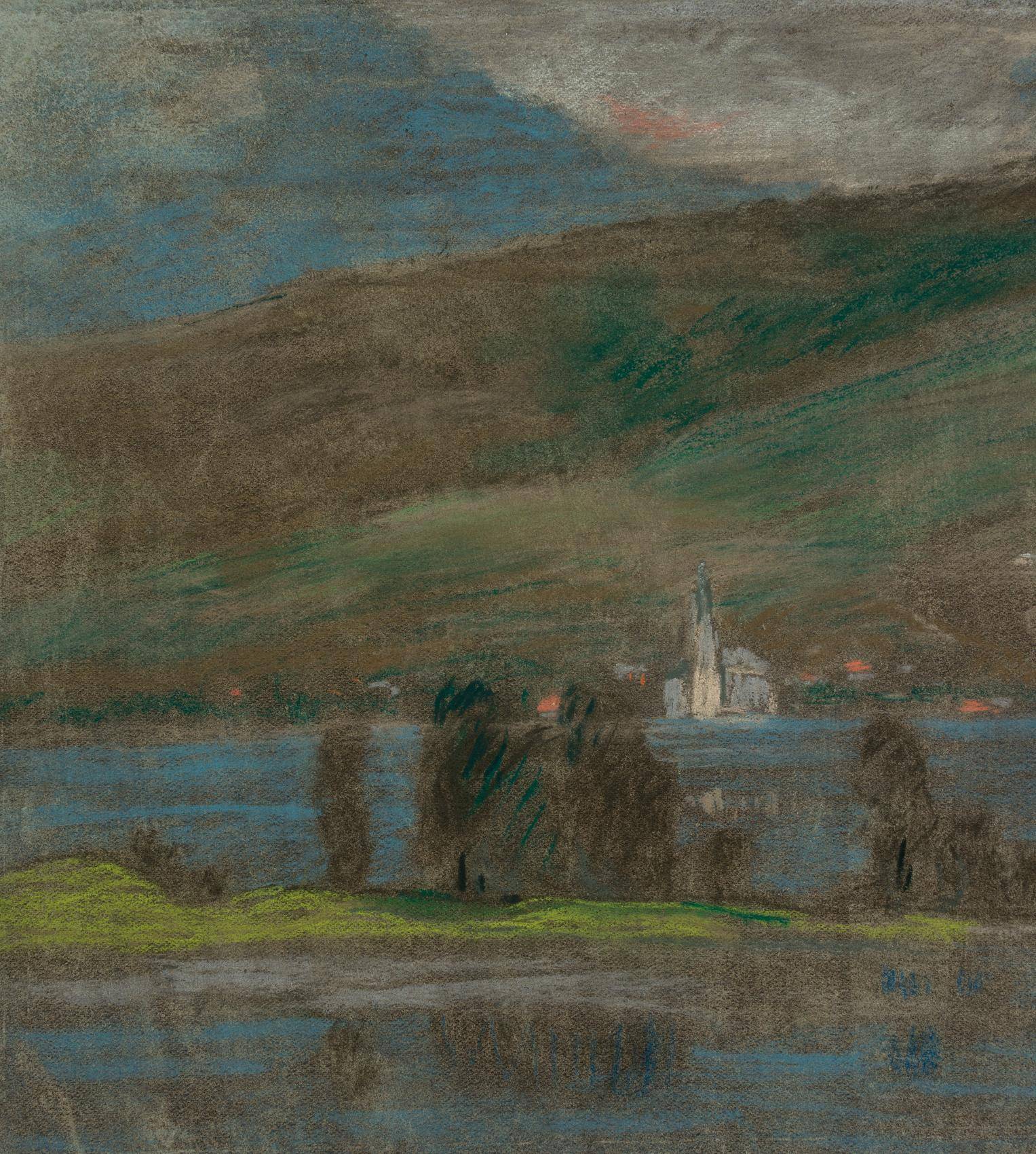 Uferlandschaft mit Ortschaft