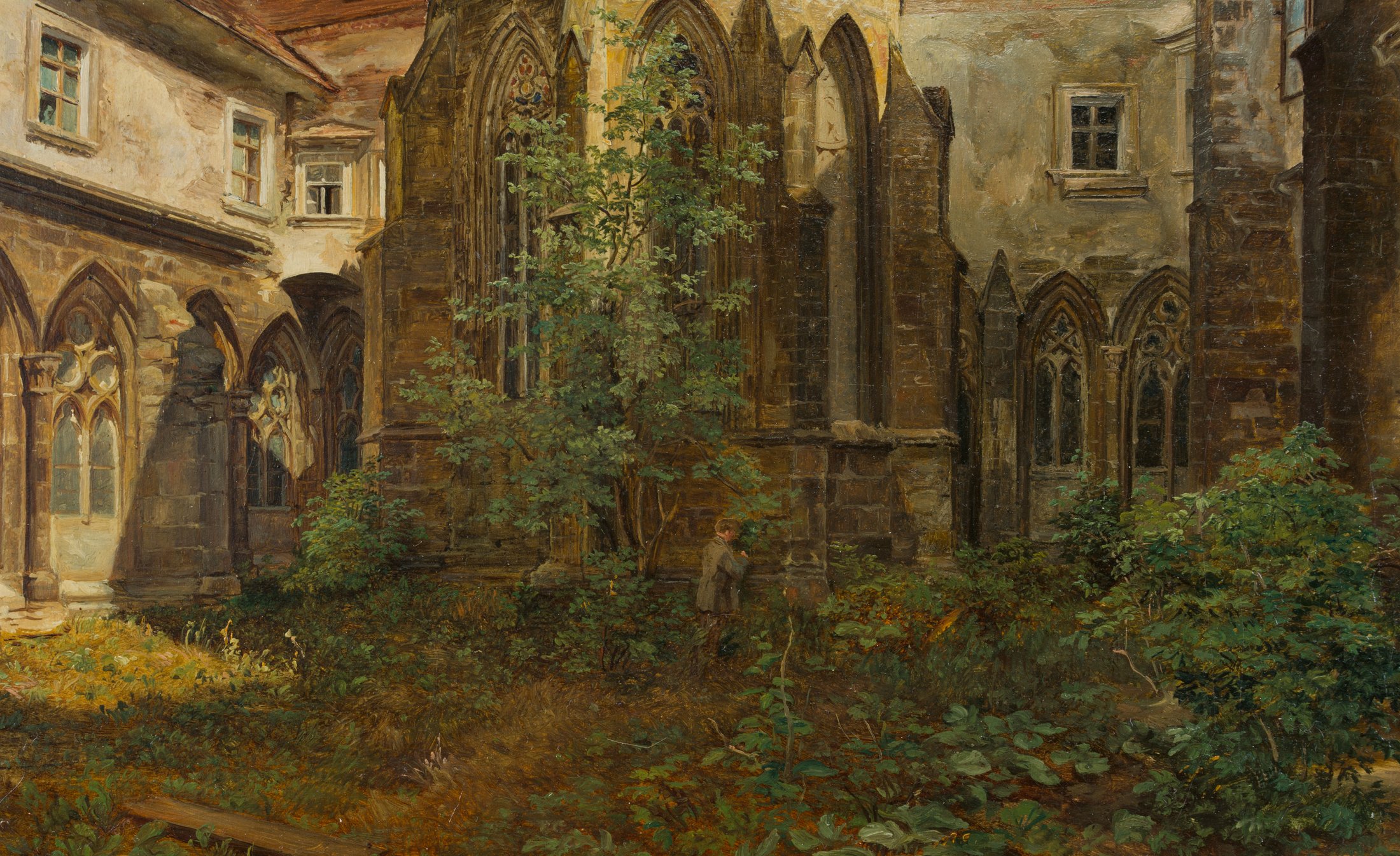 Ansicht des Innenhofes mit dem Brunnenhaus von Klosterneuburg bei Wien