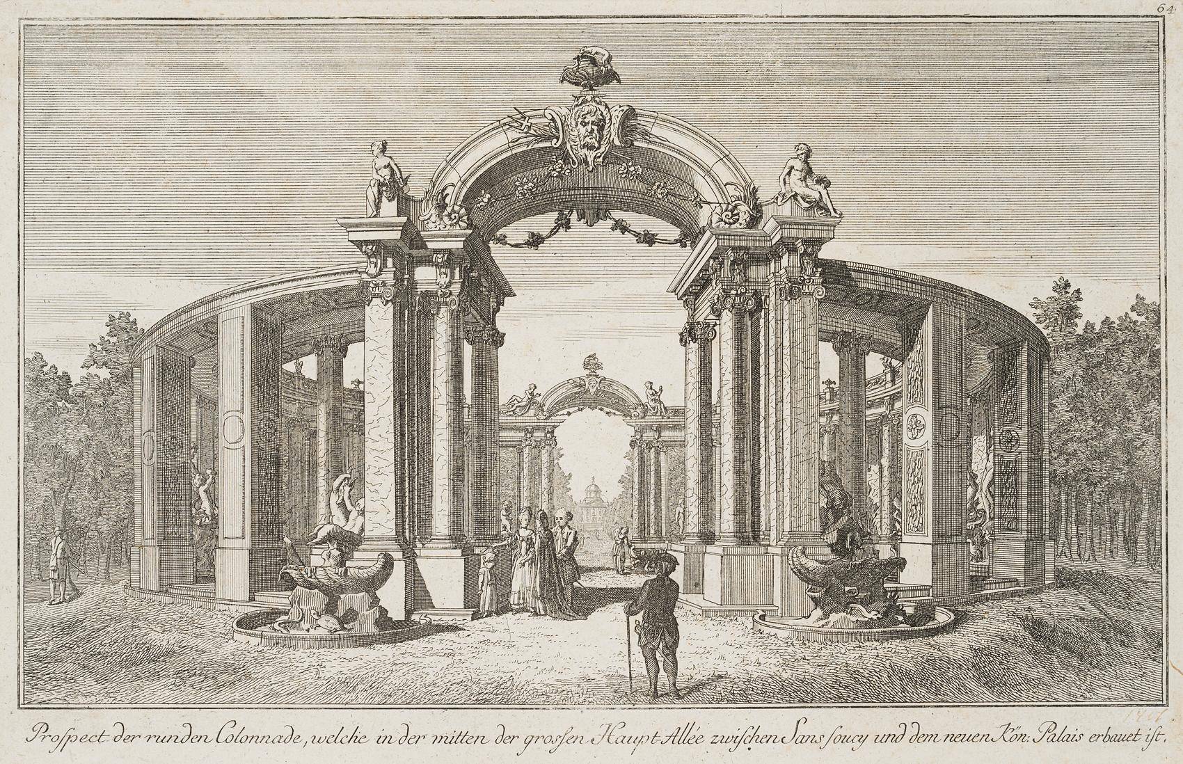Ansicht der Kolonnaden im Schlosspark von Sanssouci in Potsdam