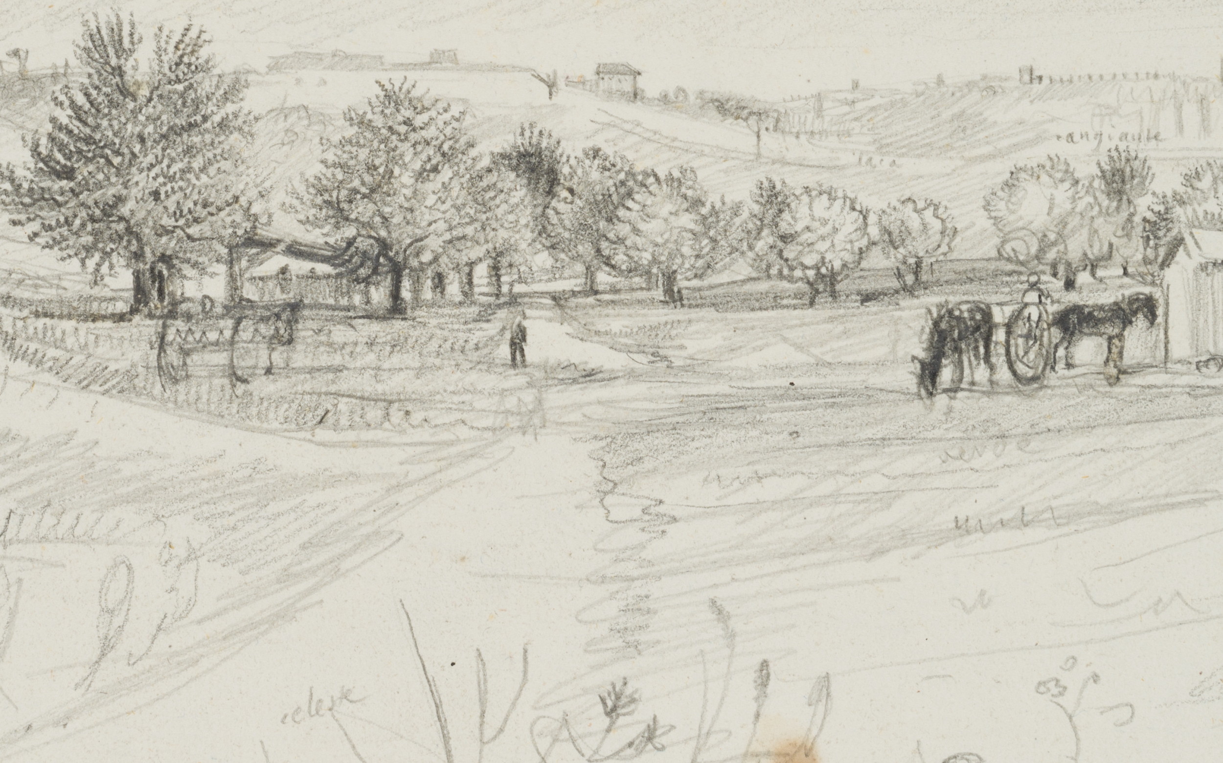 Landschaft mit Obstbäumen